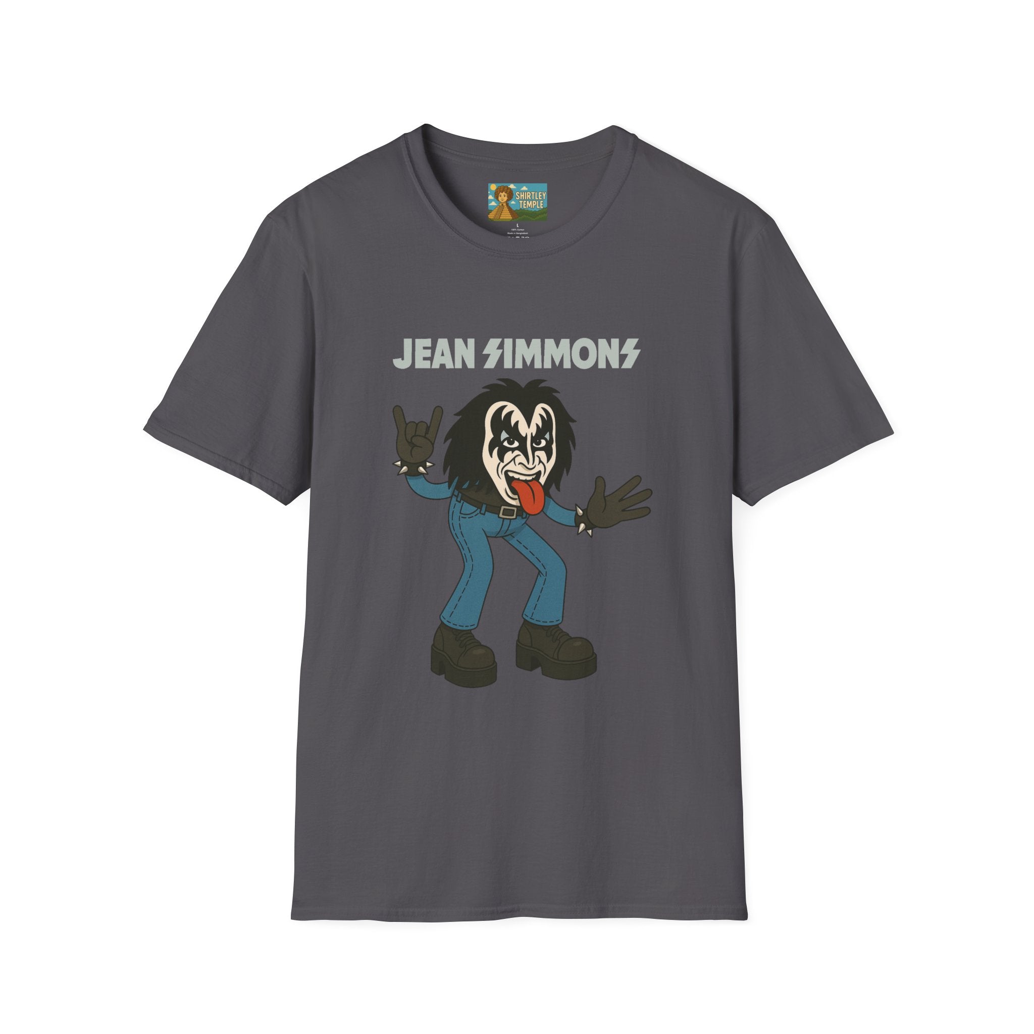 Jean Simmons Funny Shirt Mashup Tribute Parody Pun Rockstar Softstyle T-Shirt, Unisex Tee, Graphic Tee, Music Lover Gift, Jeans Lover Shirt,