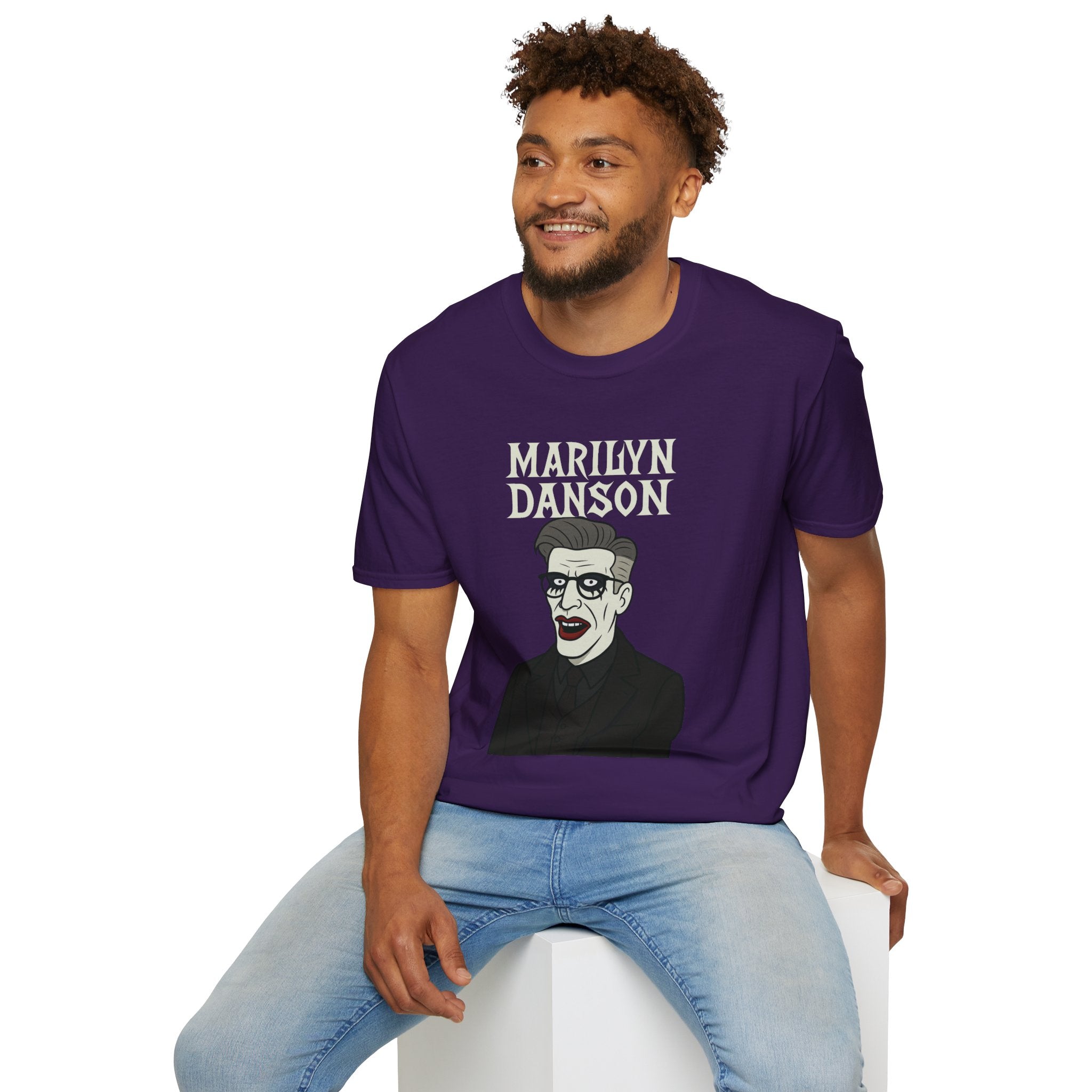 Marilyn Danson Funny Shirt, Mashup Tribute Tee, Parody Comedy Gift, Unisex Softstyle T-Shirt, Marilyn Manson Ted Danson