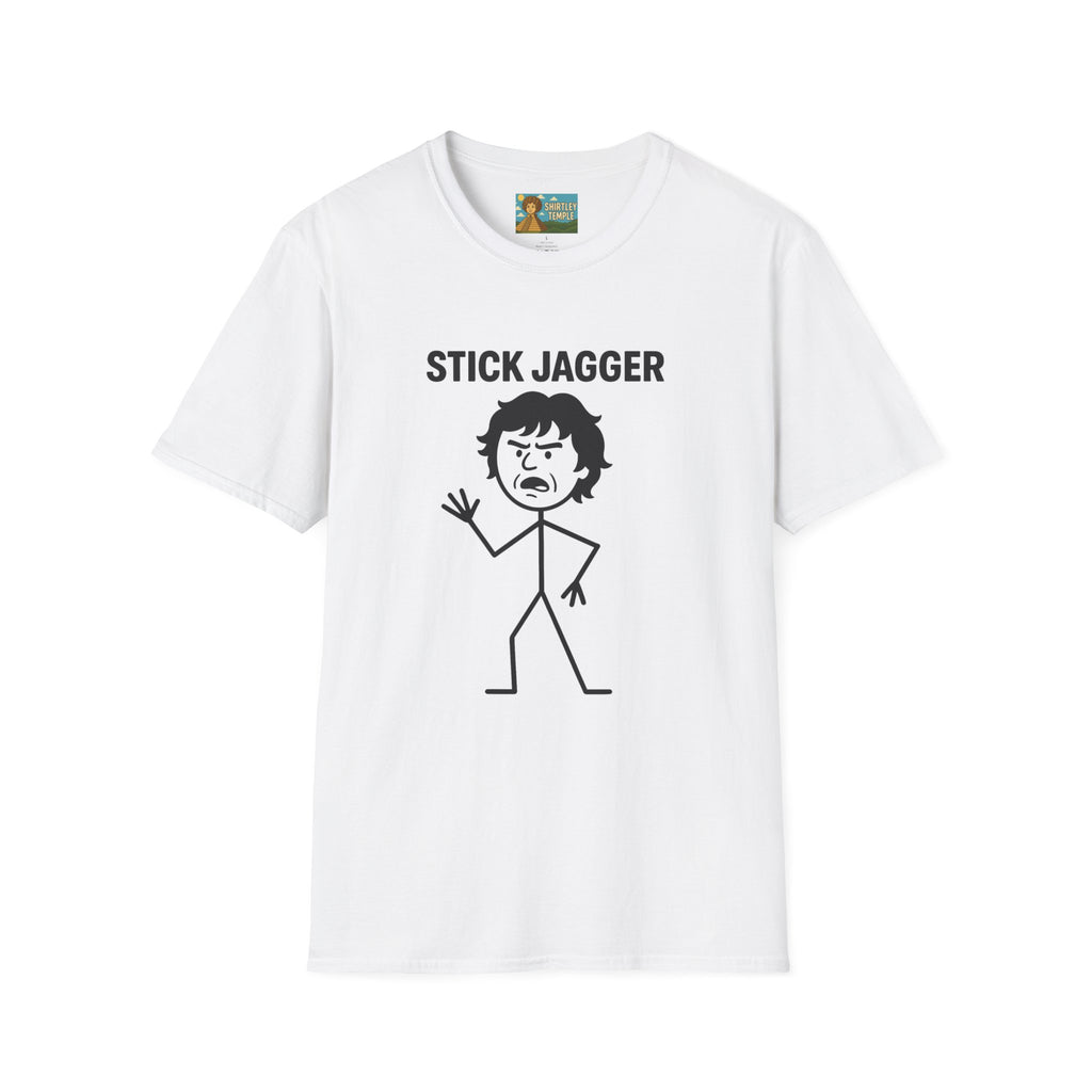 Stick Jagger Funny Shirt, Stick Figure Parody Wordplay T-Shirt, Pun Mashup Tee, Humorous Graphic Top, Sarcastic Slogan Clothing