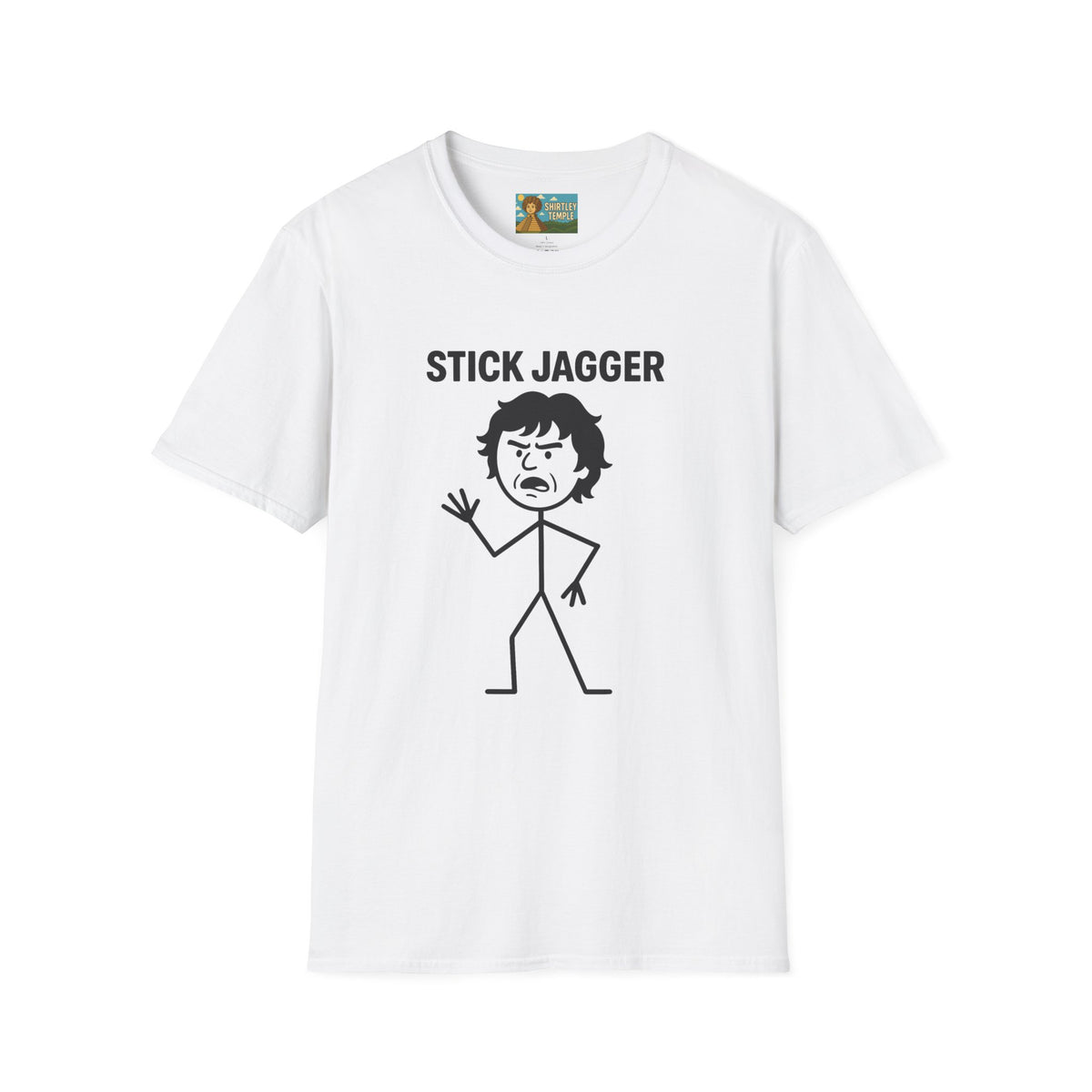 Stick Jagger Funny Shirt, Stick Figure Parody Wordplay T-Shirt, Pun Mashup Tee, Humorous Graphic Top, Sarcastic Slogan Clothing