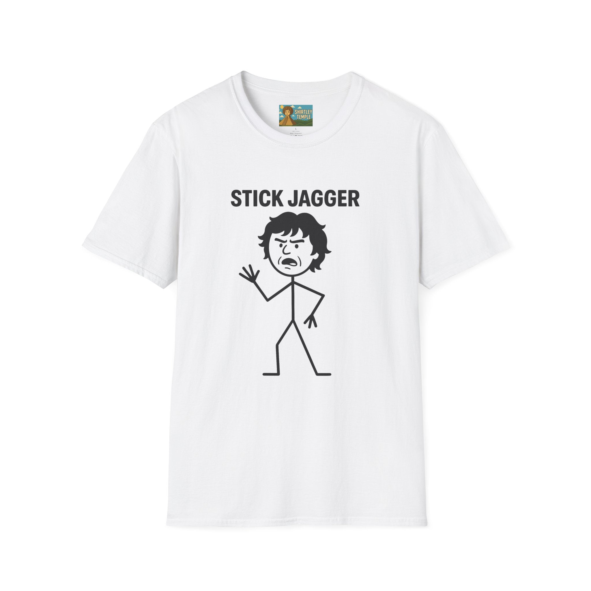 Stick Jagger Funny Shirt, Stick Figure Parody Wordplay T-Shirt, Pun Mashup Tee, Humorous Graphic Top, Sarcastic Slogan Clothing