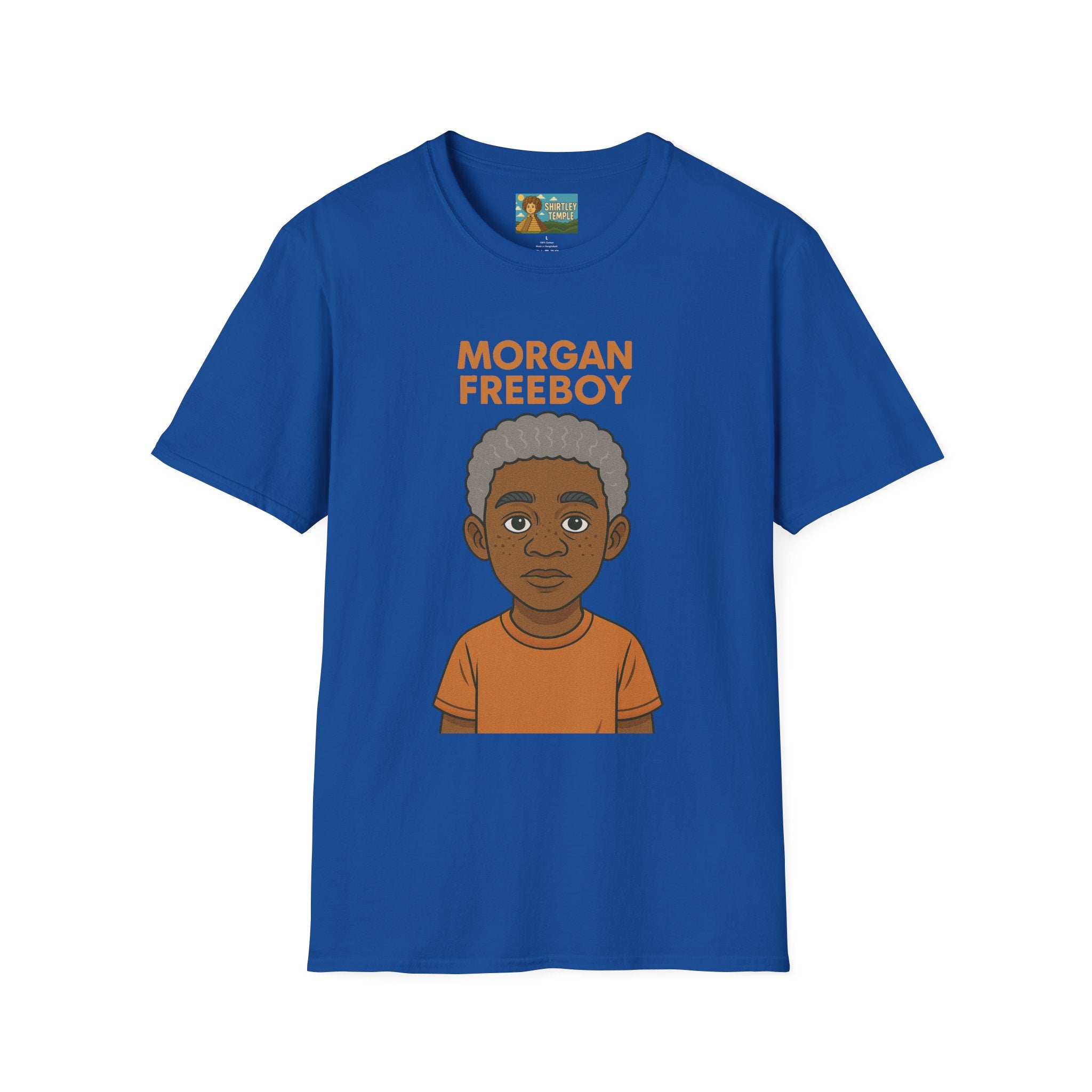 Morgan Freeboy Tribute T-Shirt, Funny Parody Tee, Morgan Freeman Wordplay Shirt, Unisex Softstyle, Gift for Comedy Lovers, Pop Culture Top