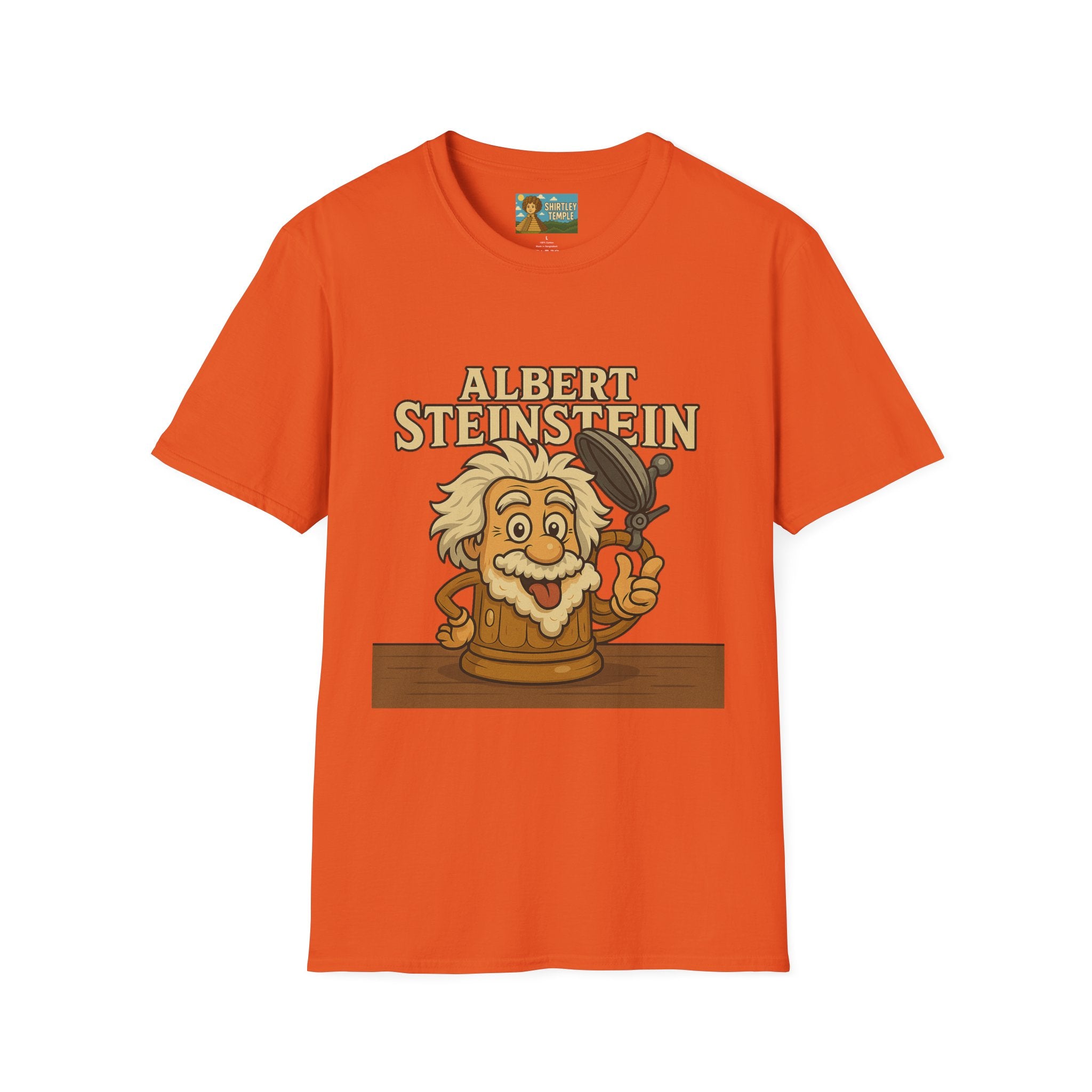 Albert Steinstein Unisex T-Shirt, Pun Beer Stein Science Tee, Gift for Nerds, Math Teacher Shirt, Physics Student Apparel