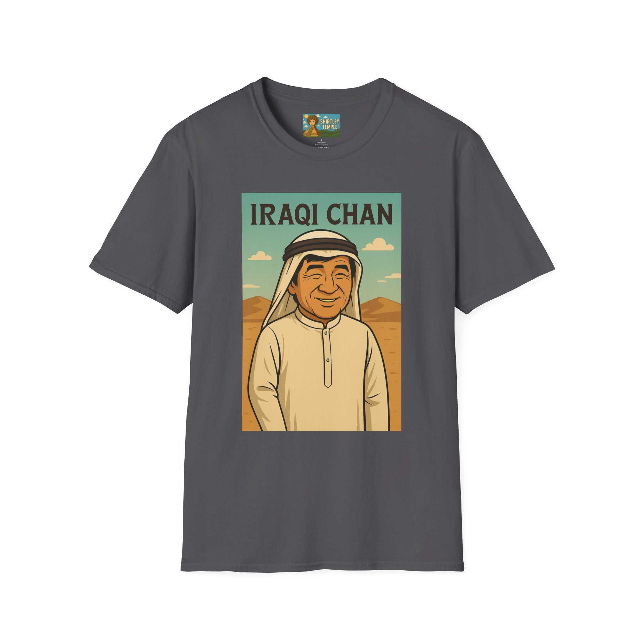 Iraqi Chan Unisex T-Shirt, Funny Jackie Chan Parody Apparel, Comedy Tribute Tee, Mashup Shirt