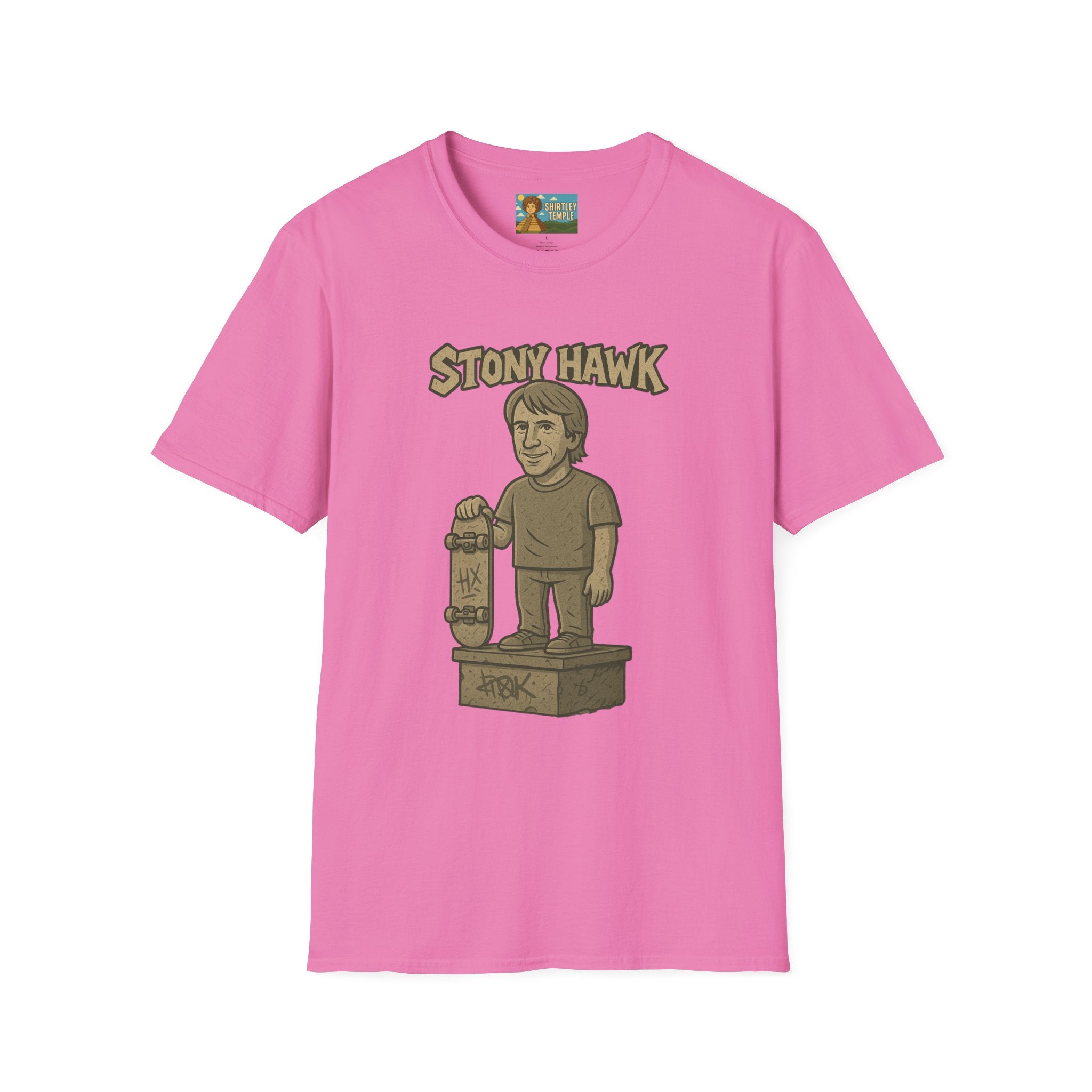 Stony Hawk Unisex T-Shirt, Skateboard Legend Parody Tee, Statue Wordplay Shirt, Funny Skater Gift, Skateboarding Fan Top