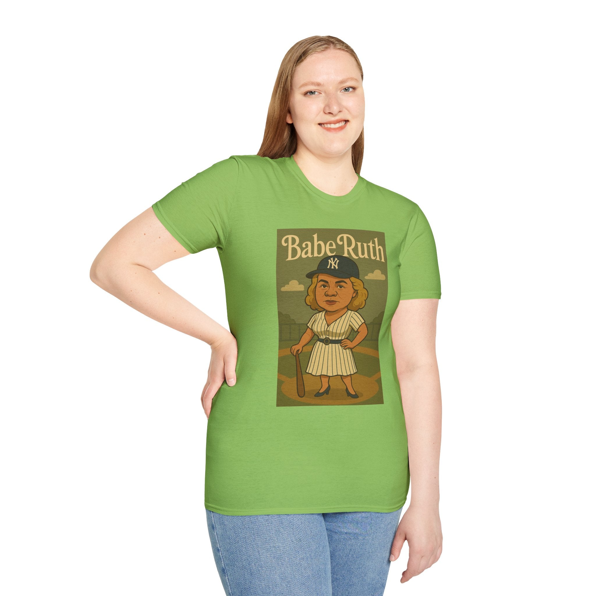 Babe Ruth funny wordplay pun baseball star remagined as a babe vintage nerd gift
