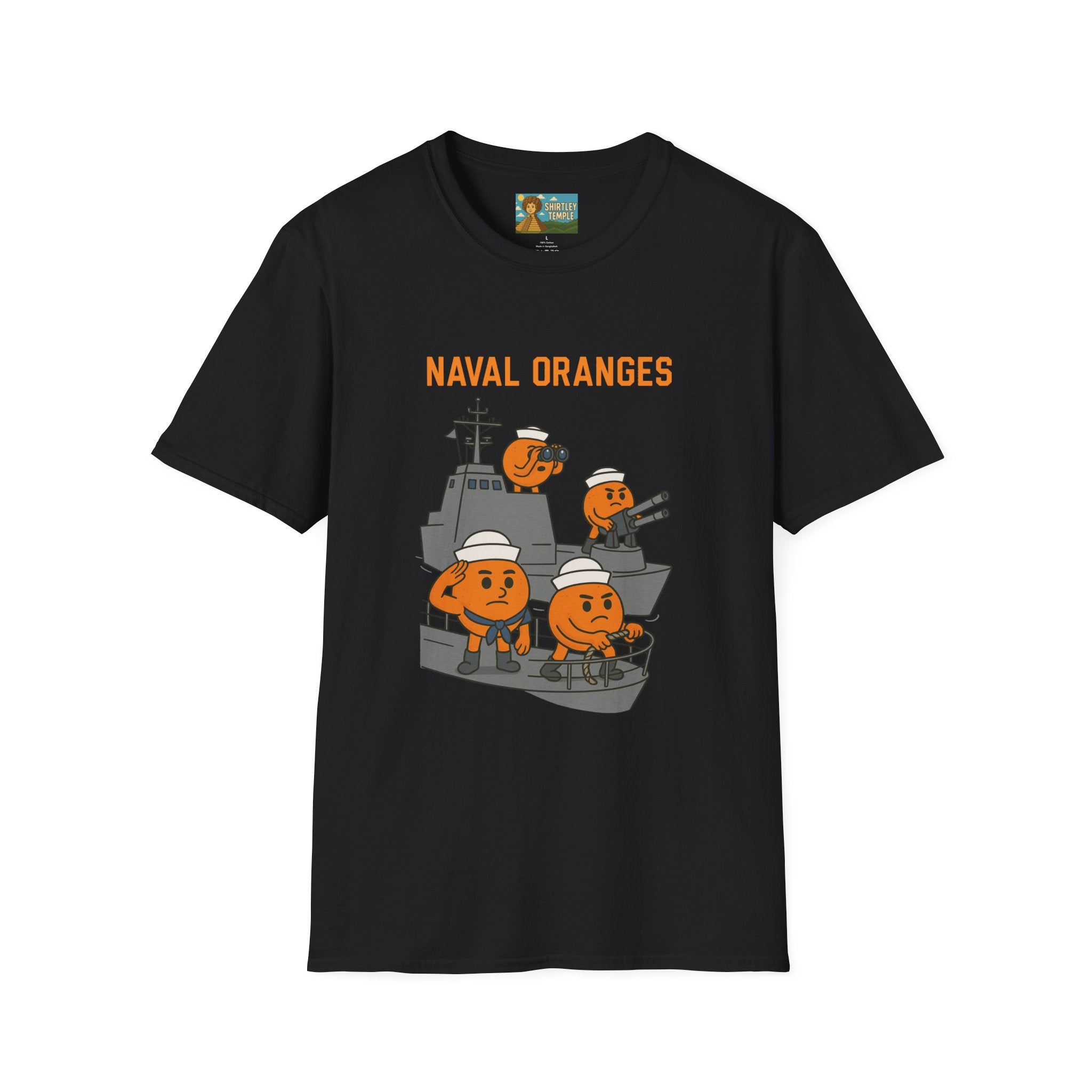 Naval Oranges Unisex Softstyle T-Shirt, Funny Shirt Parody Wordplay Mashup, Navy People Comedy Pun Punny, Navel Oranges Tee, Citrus Humor
