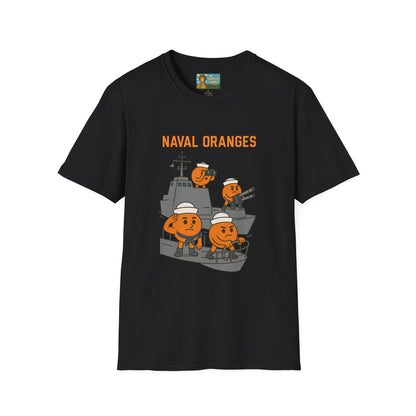 Naval Oranges Unisex Softstyle T-Shirt, Funny Shirt Parody Wordplay Mashup, Navy People Comedy Pun Punny, Navel Oranges Tee, Citrus Humor