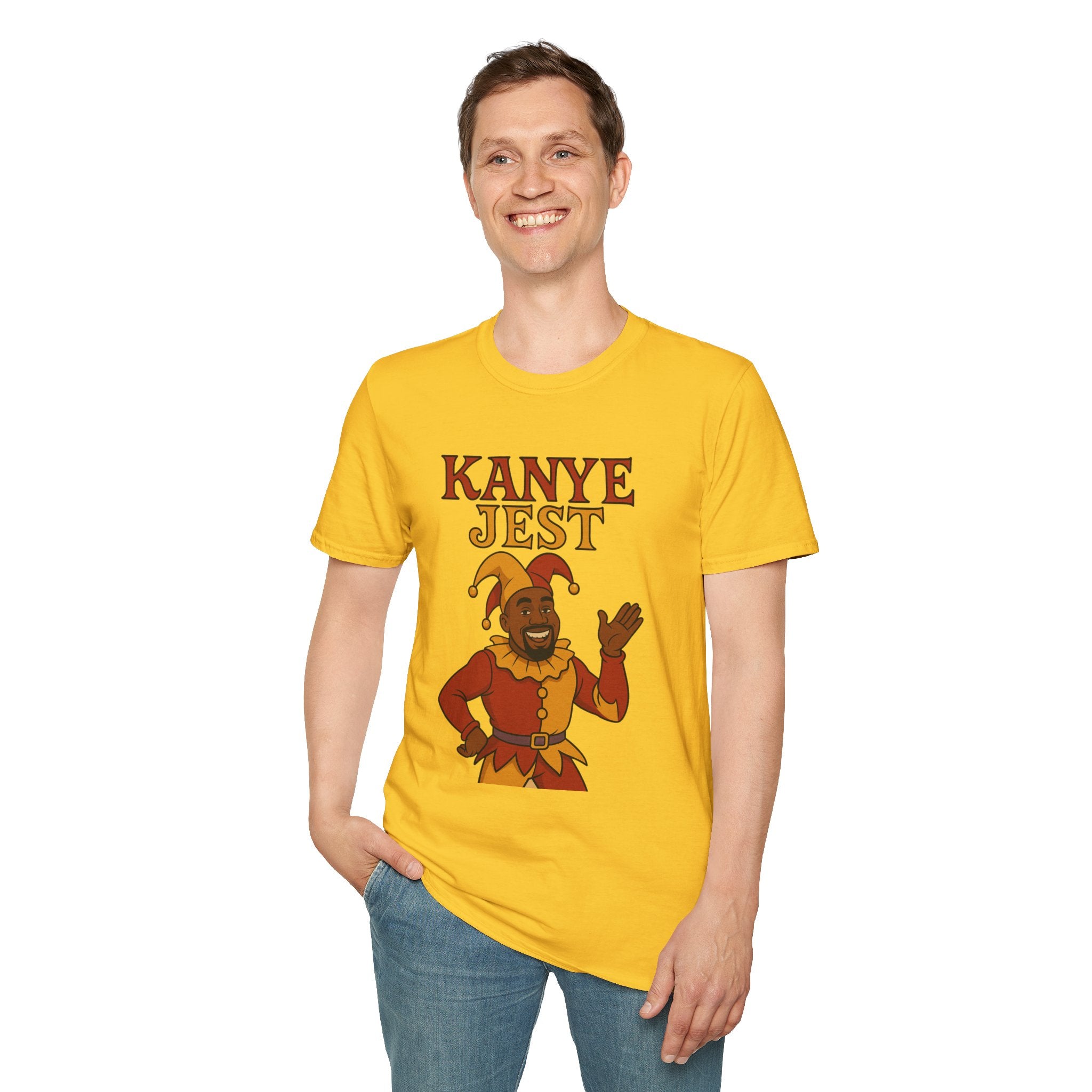 Kanye Jest Funny T-Shirt, Parody Tribute Rapper, Comedy Mashup Meme, Jester Tee, Humorous Graphic Tee