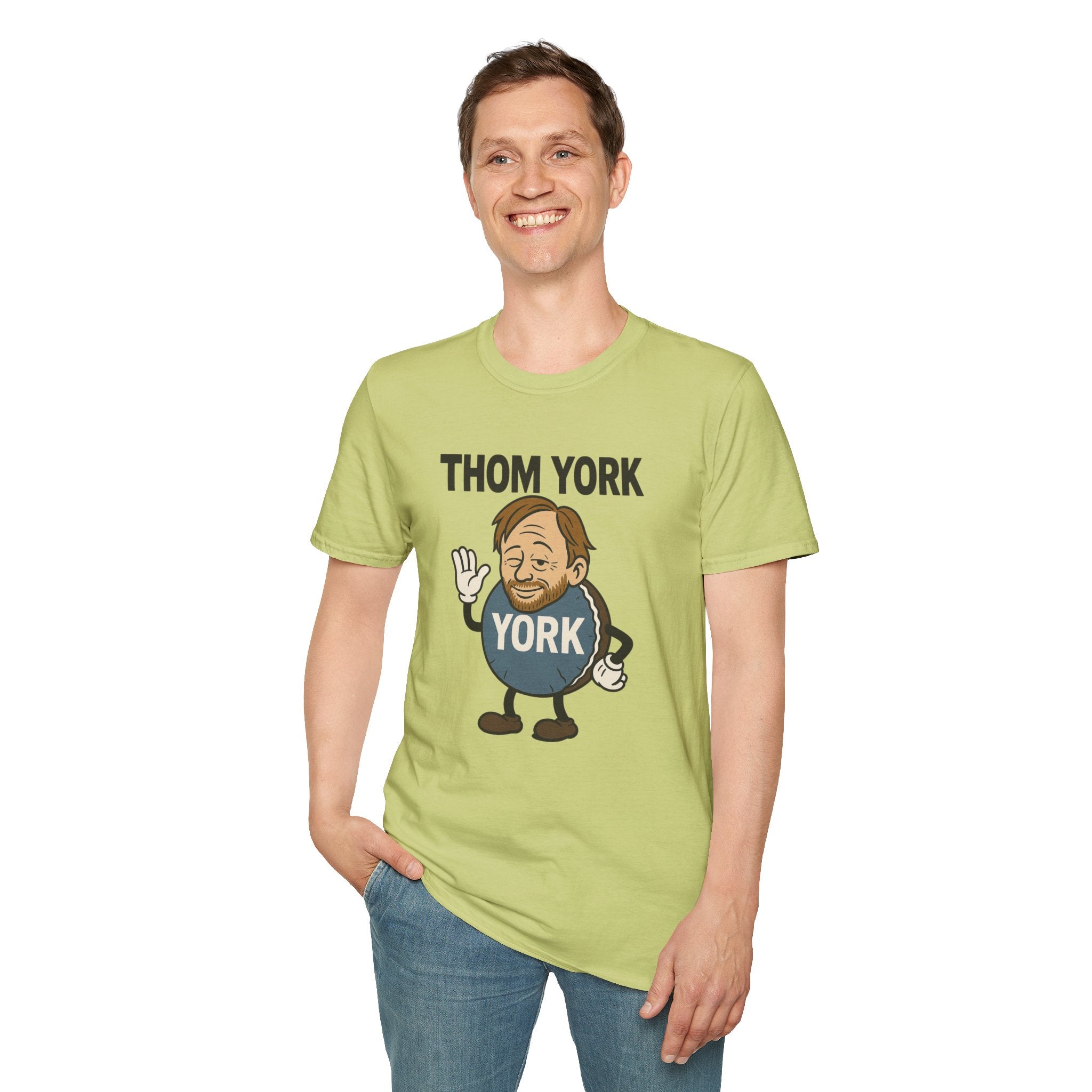 Thom York Peppermint Patty T-Shirt, Radiohead Musician Gift, Alternative Rock Tee, Funny Singer Shirt, Softstyle Unisex Top