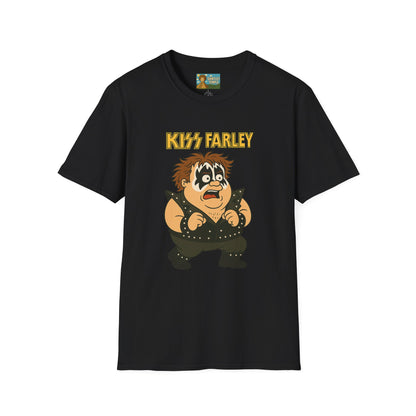 Kiss Farley T-Shirt, Rock Band Chris Farley Tribute Shirt, Funny Parody Mashup Tee, Unisex Softstyle Top, Gift for Music Lovers