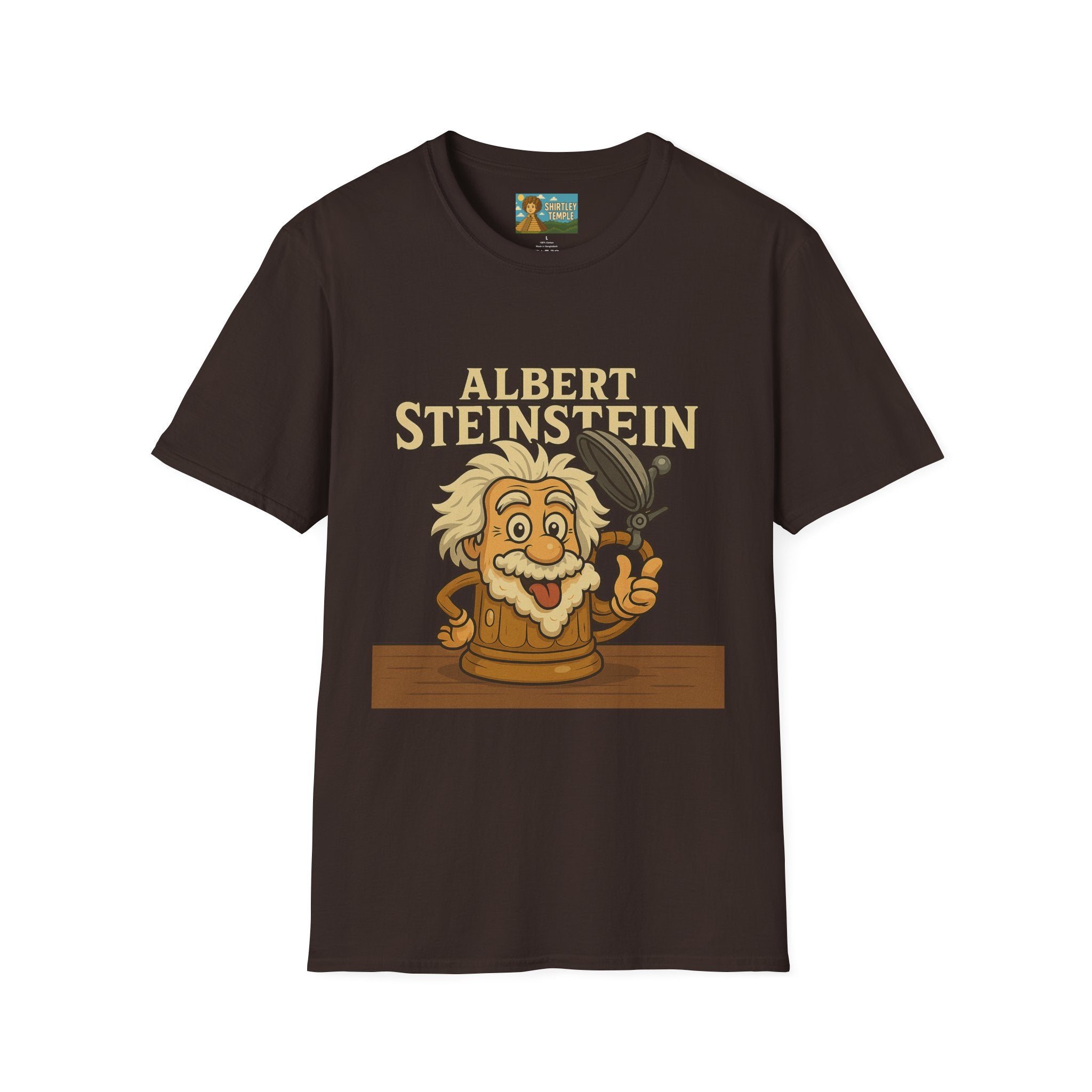 Albert Steinstein Unisex T-Shirt, Pun Beer Stein Science Tee, Gift for Nerds, Math Teacher Shirt, Physics Student Apparel