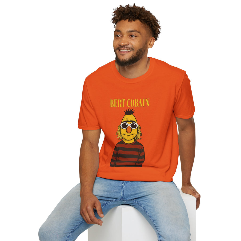 Bert Cobain funny mashup Kurt Cobain and Bert from sesame street wordplay unisex gift tee music lover