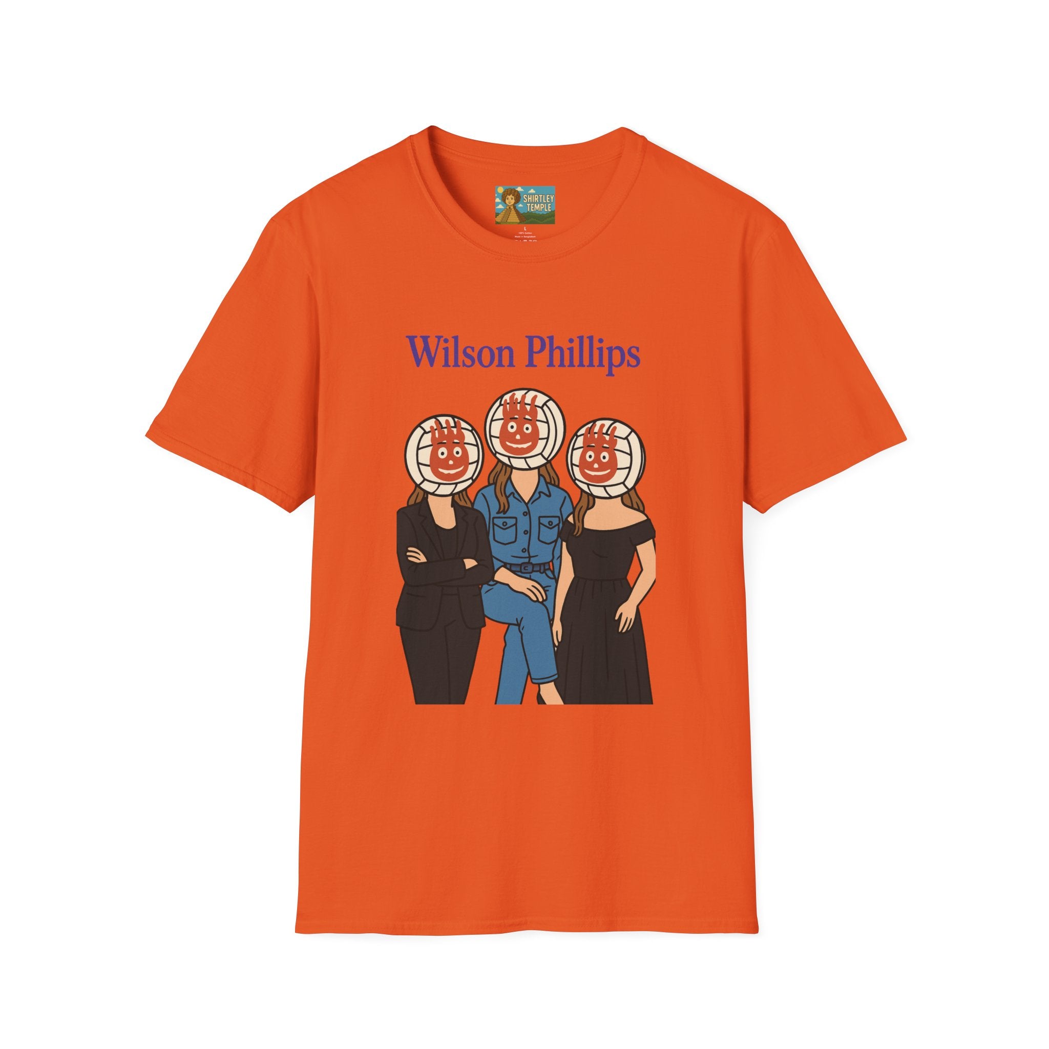 Wilson and Phillips Mashup Softstyle T-Shirt, Funny Wordplay Tribute Singers, Volleyball Theme Gift Tee