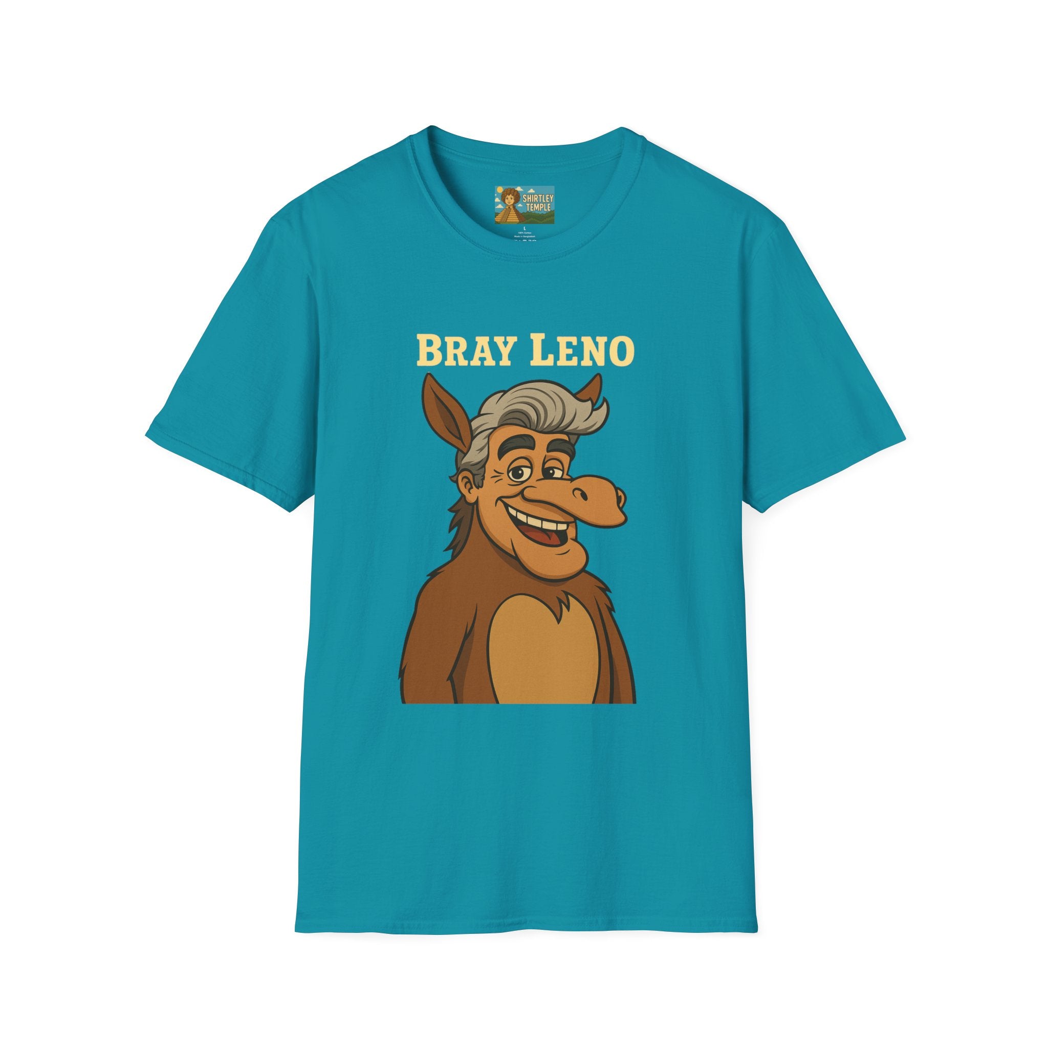 Bray Leno Parody Unisex Tee, Jay Leno Donkey Mashup Shirt, Funny Wordplay Comedy Gift, Softstyle T-Shirt