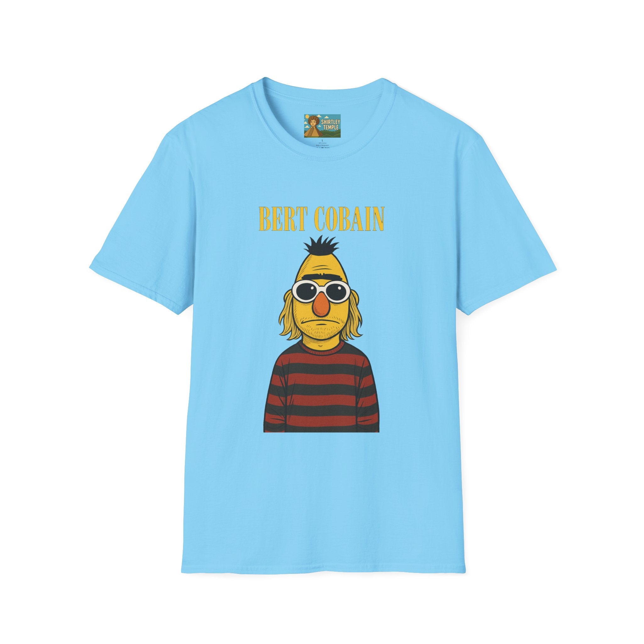 Bert Cobain funny mashup Kurt Cobain and Bert from sesame street wordplay unisex gift tee music lover