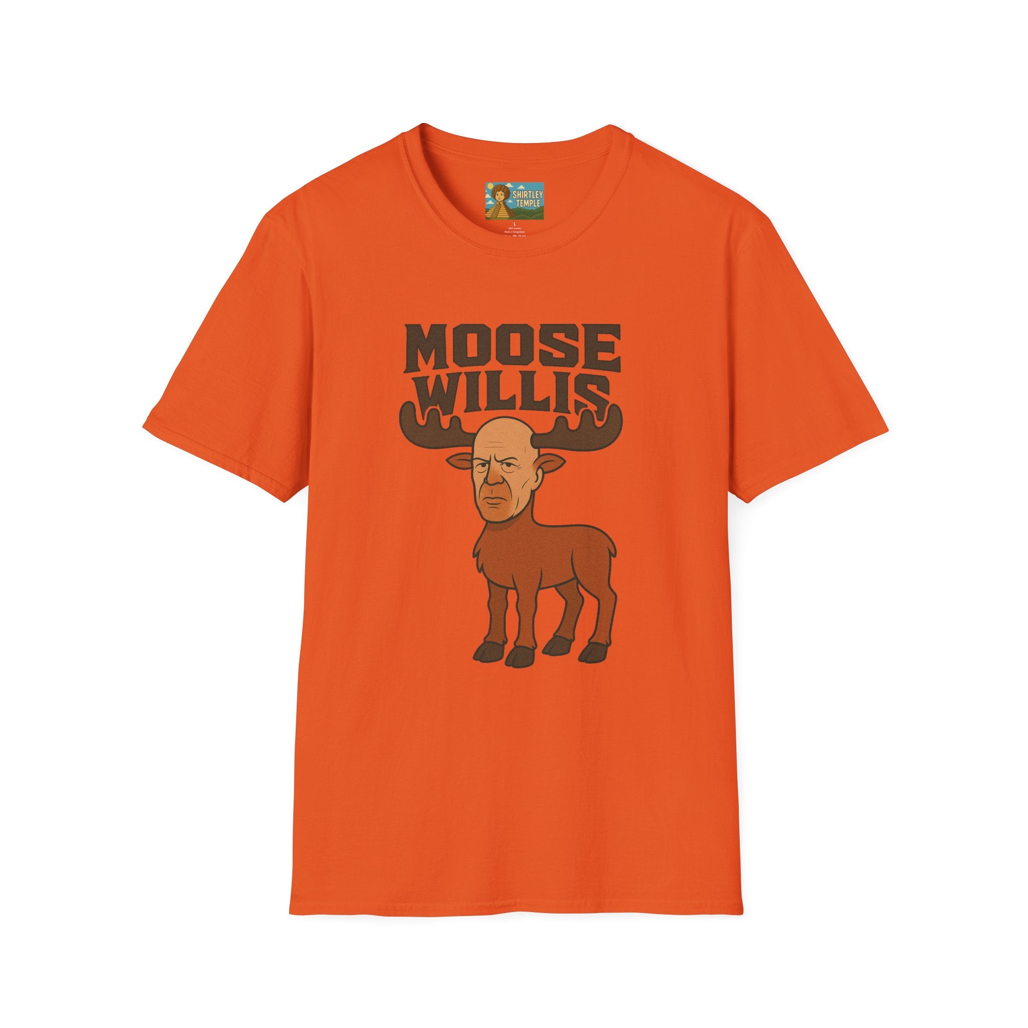 Moose Willis T-Shirt, Bruce Willis Parody Shirt, Moose Pun Tee, Comedy Mashup Apparel