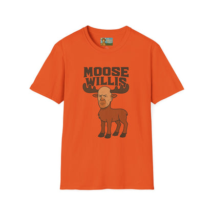 Moose Willis T-Shirt, Bruce Willis Parody Shirt, Moose Pun Tee, Comedy Mashup Apparel
