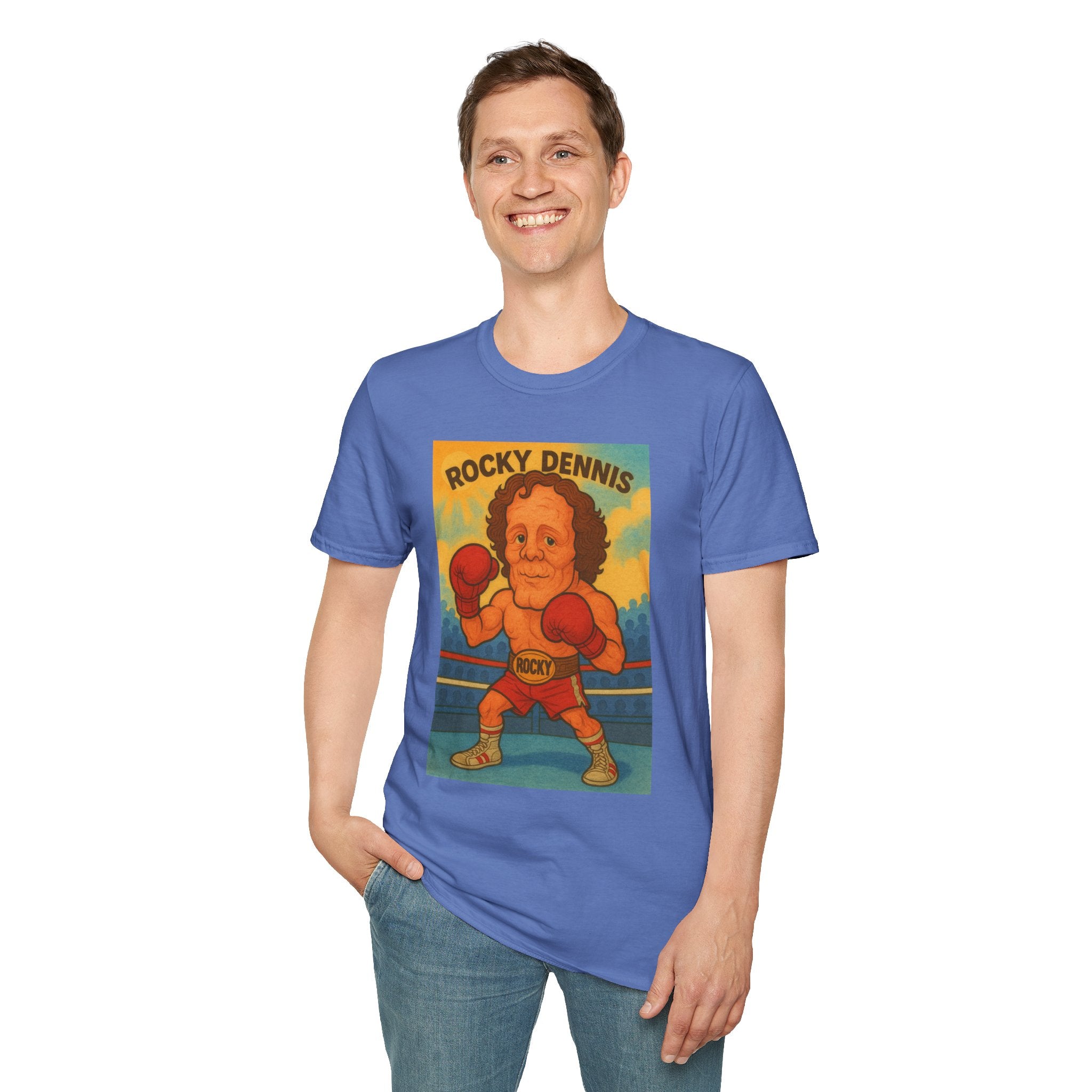 Rocky Dennis The Mask Rocky Mashup T-Shirt, Funny Movie Crossover Tee, Rocky Balboa Gift Shirt, Unisex Softstyle Top