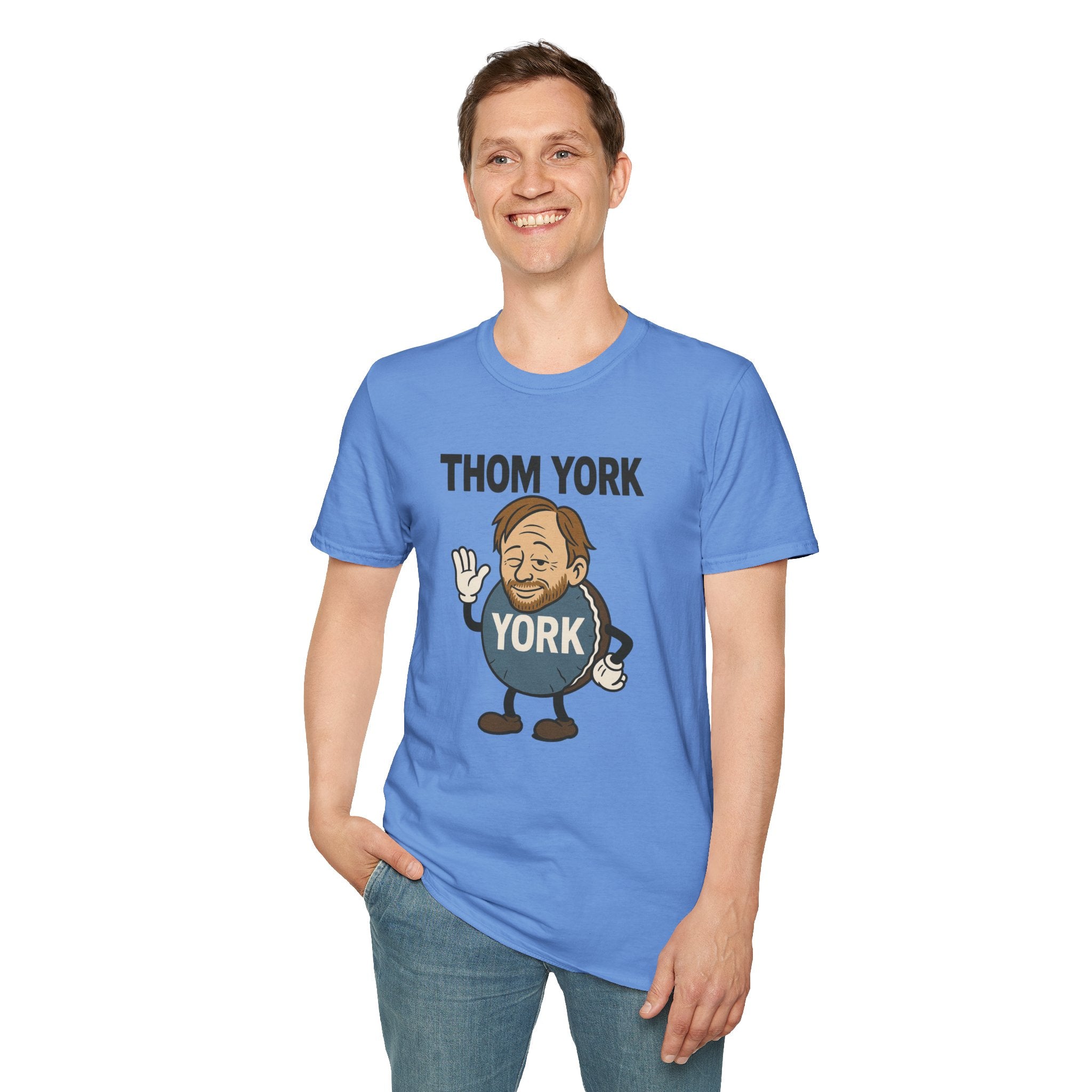 Thom York Peppermint Patty T-Shirt, Radiohead Musician Gift, Alternative Rock Tee, Funny Singer Shirt, Softstyle Unisex Top