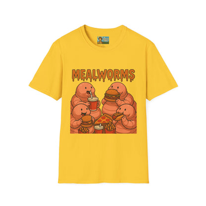 Mealworms Funny Shirt, Fat Earthworms Parody Tee, Wordplay Pun, Comedy Gift Apparel, Meal Lovers, Worm Fans, Hilarious