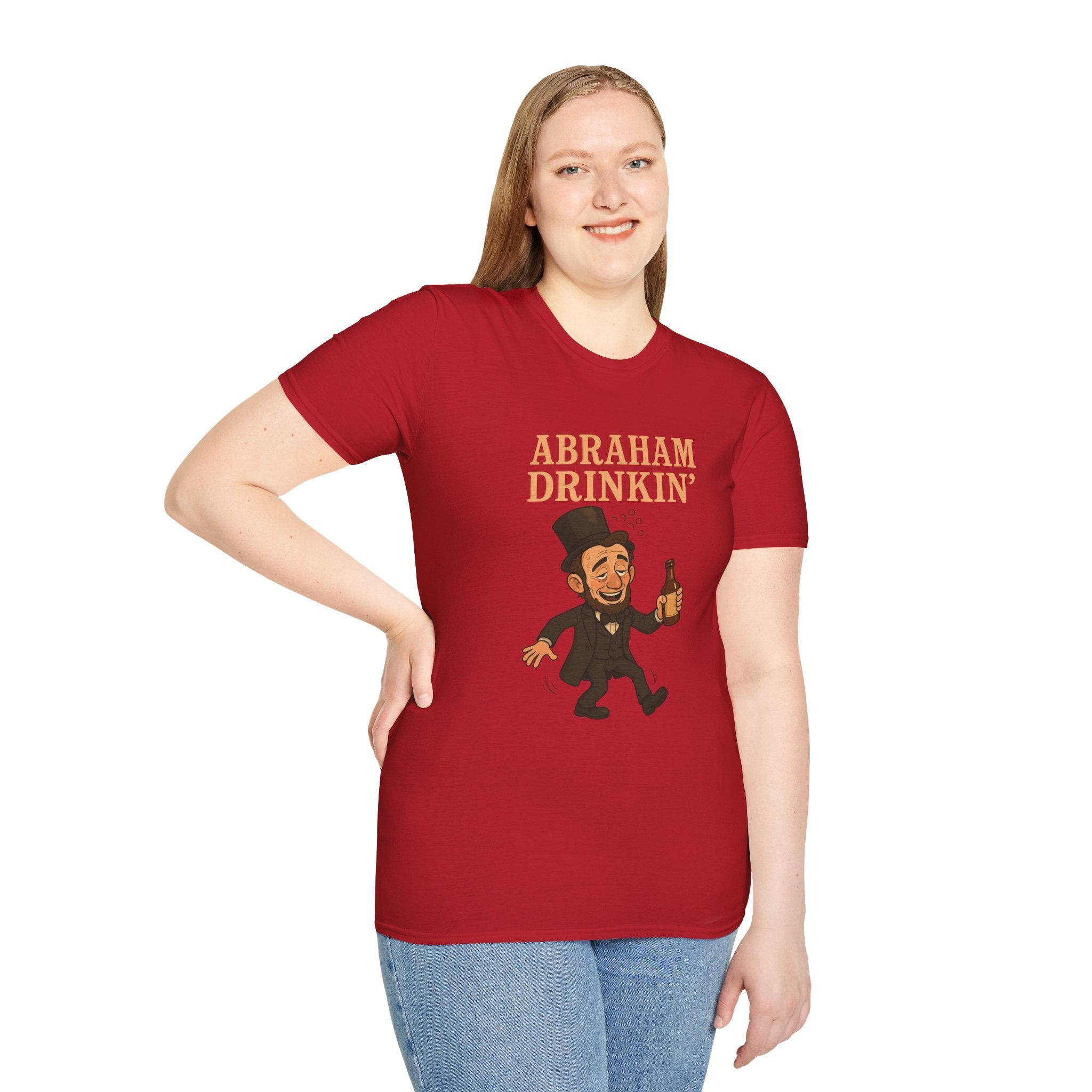 Abraham Drinkin' Party Shirt, St. Patrick's Day Tee, Unisex Tshirt, Funny Wordplay Graphic Tee, Gift for History Buffs