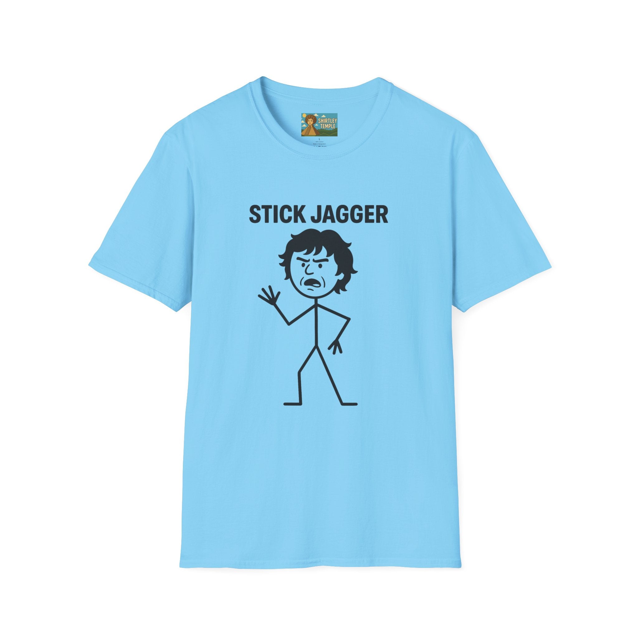 Stick Jagger Funny Shirt, Stick Figure Parody Wordplay T-Shirt, Pun Mashup Tee, Humorous Graphic Top, Sarcastic Slogan Clothing