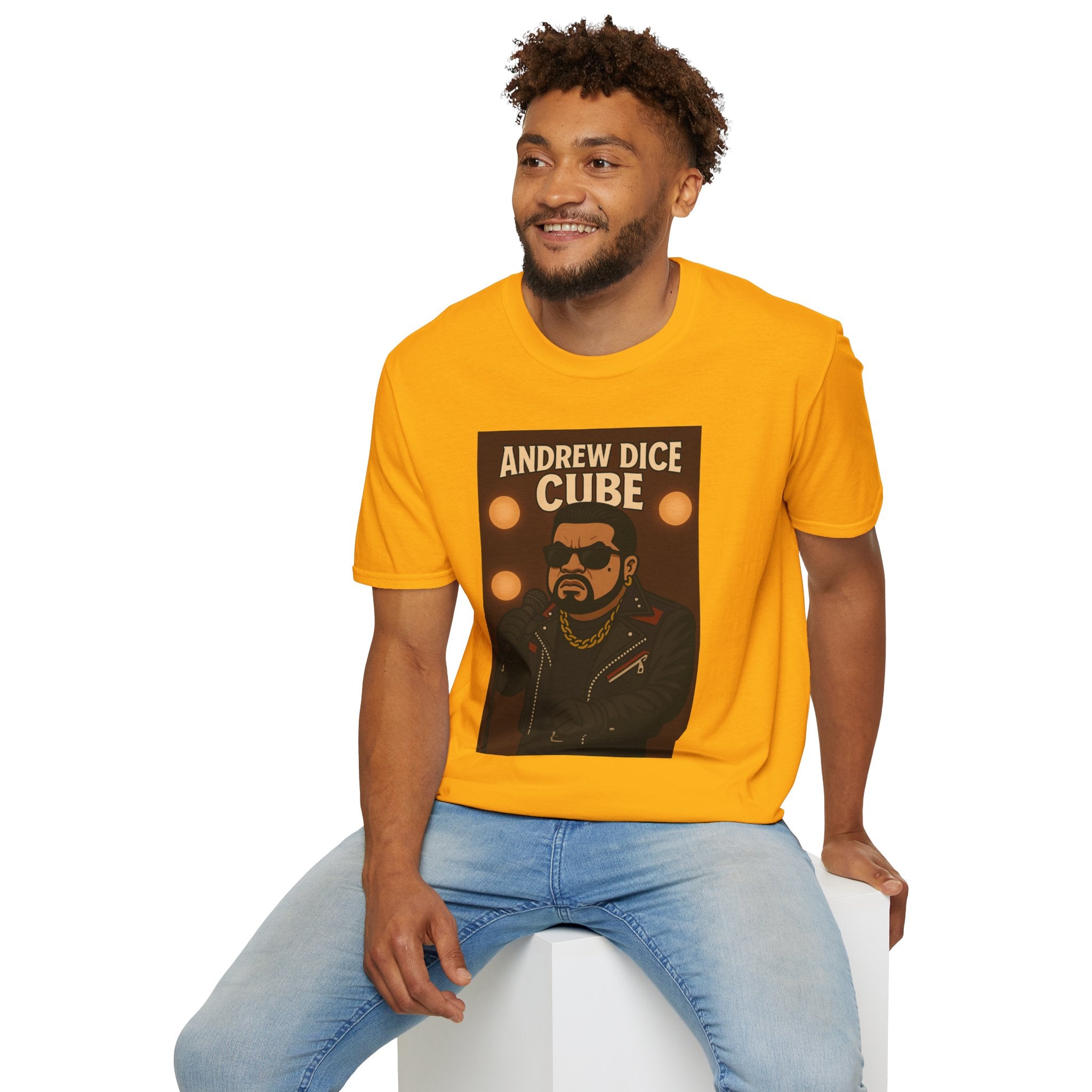 Andrew Dice Cube funny mashup Comedian T-Shirt, Humorous Wordplay Tee, Unisex Softstyle Top