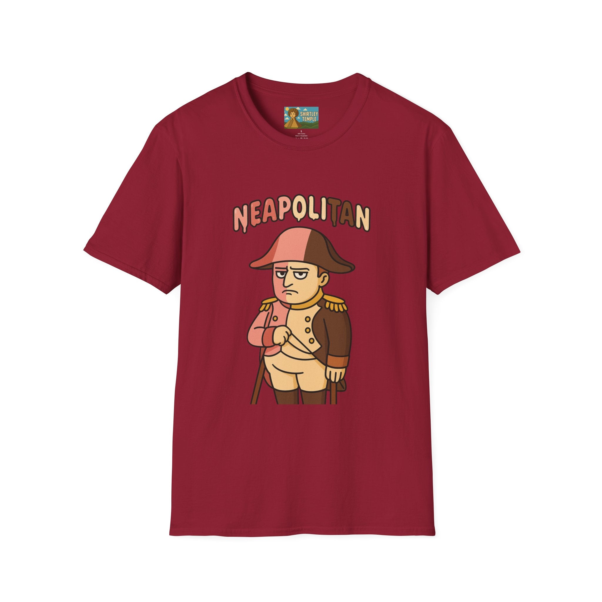 Neapolitan funny mashup shirt, Napoleon Bonaparte Ice Cream Parody Tshirt, Comedy Mashup Tee, Softstyle Unisex Top, Humorous Graphic Tee