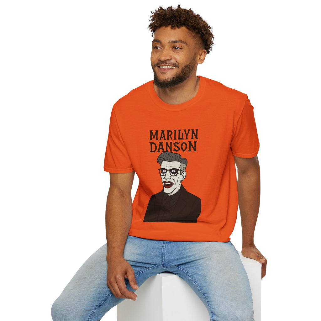 Marilyn Danson Funny Shirt, Mashup Tribute Tee, Parody Comedy Gift, Unisex Softstyle T-Shirt, Marilyn Manson Ted Danson