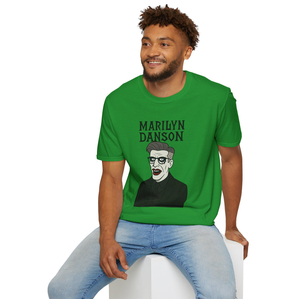 Marilyn Danson Funny Shirt, Mashup Tribute Tee, Parody Comedy Gift, Unisex Softstyle T-Shirt, Marilyn Manson Ted Danson