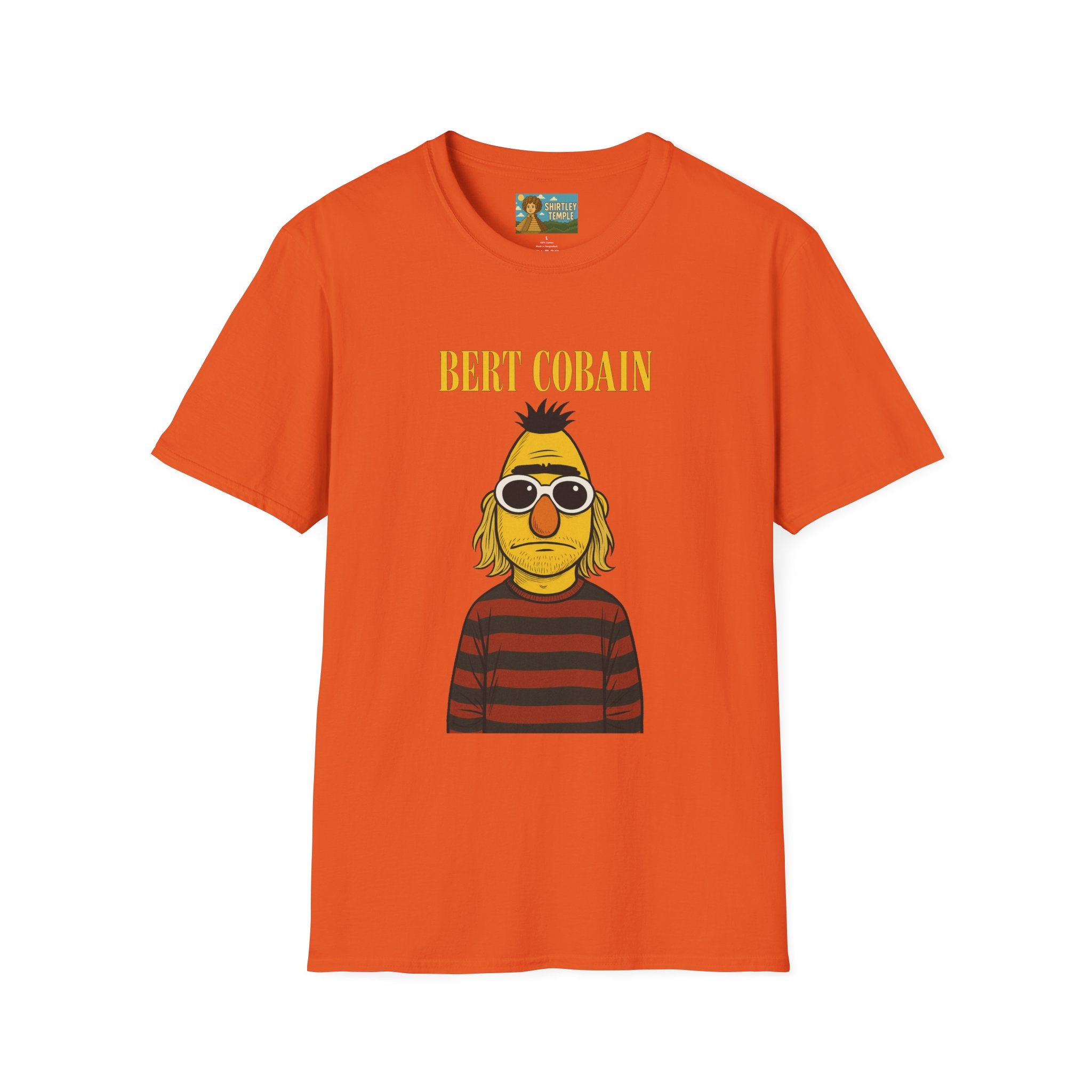 Bert Cobain funny mashup Kurt Cobain and Bert from sesame street wordplay unisex gift tee music lover