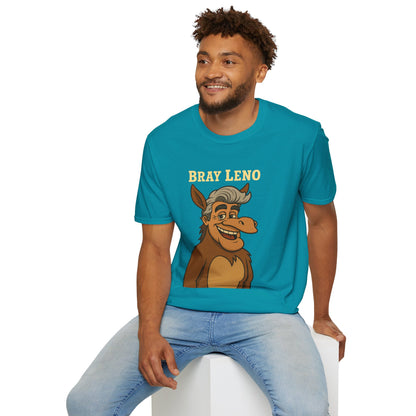 Bray Leno Parody Unisex Tee, Jay Leno Donkey Mashup Shirt, Funny Wordplay Comedy Gift, Softstyle T-Shirt