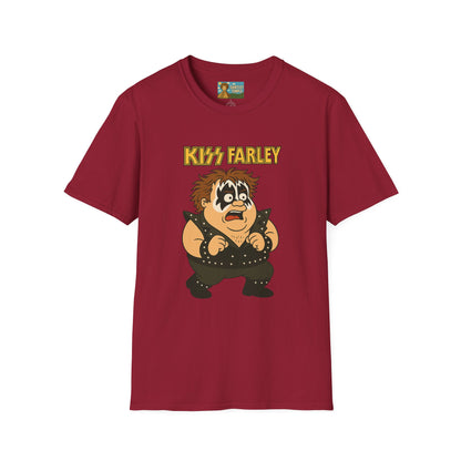 Kiss Farley T-Shirt, Rock Band Chris Farley Tribute Shirt, Funny Parody Mashup Tee, Unisex Softstyle Top, Gift for Music Lovers
