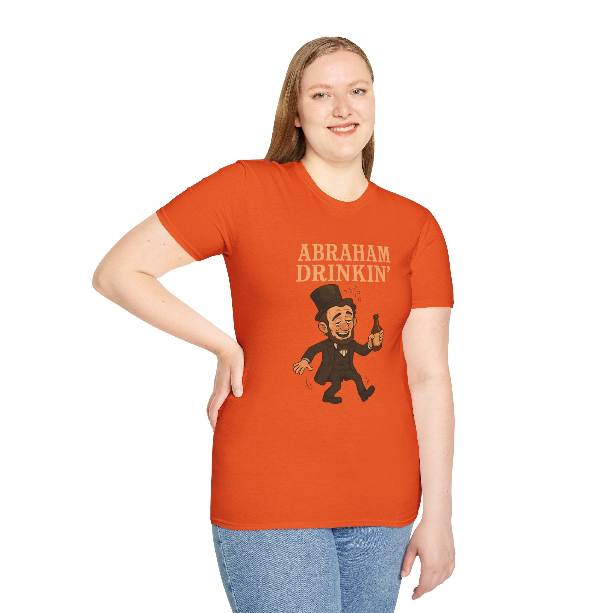 Abraham Drinkin' Party Shirt, St. Patrick's Day Tee, Unisex Tshirt, Funny Wordplay Graphic Tee, Gift for History Buffs