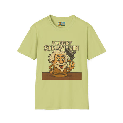 Albert Steinstein Unisex T-Shirt, Pun Beer Stein Science Tee, Gift for Nerds, Math Teacher Shirt, Physics Student Apparel