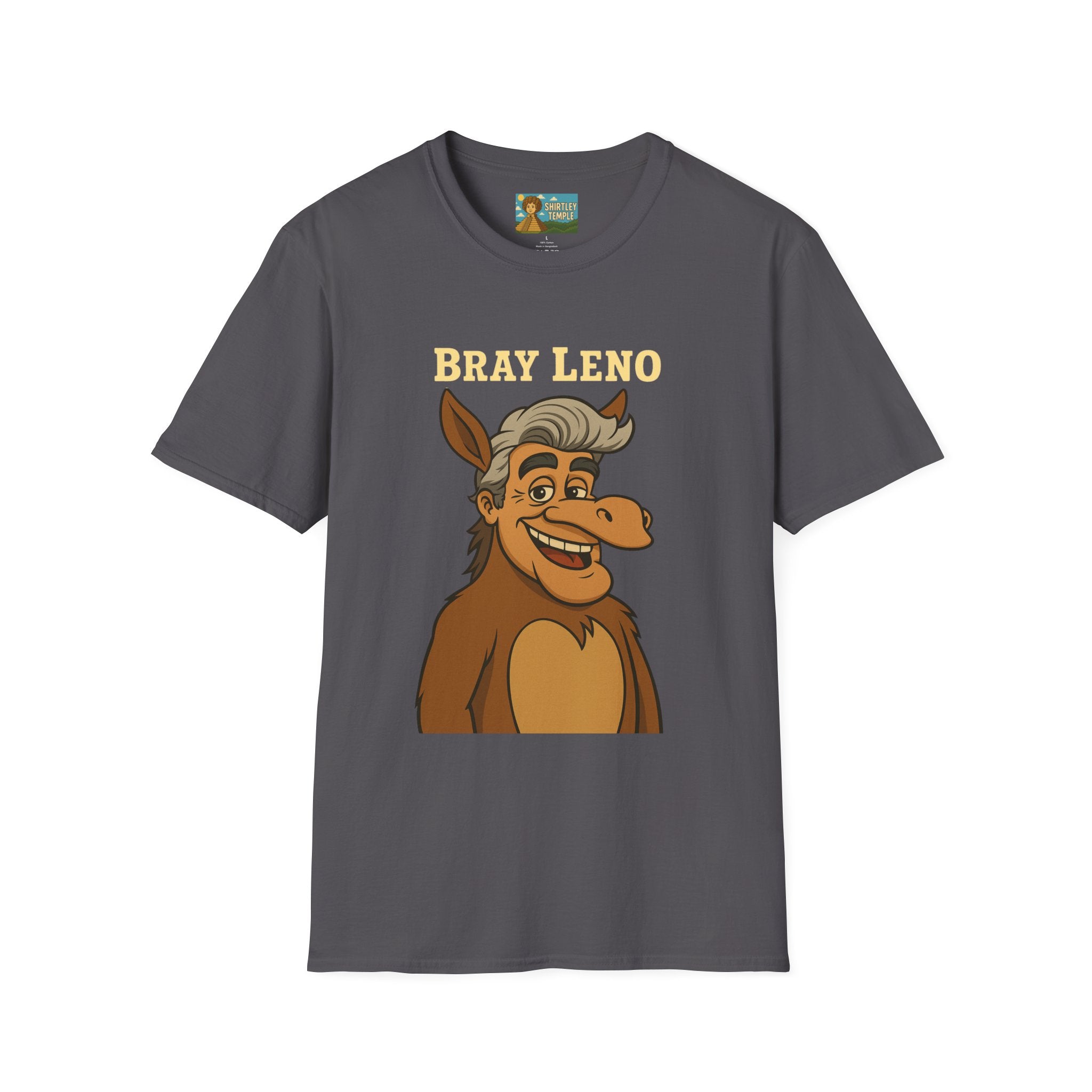 Bray Leno Parody Unisex Tee, Jay Leno Donkey Mashup Shirt, Funny Wordplay Comedy Gift, Softstyle T-Shirt