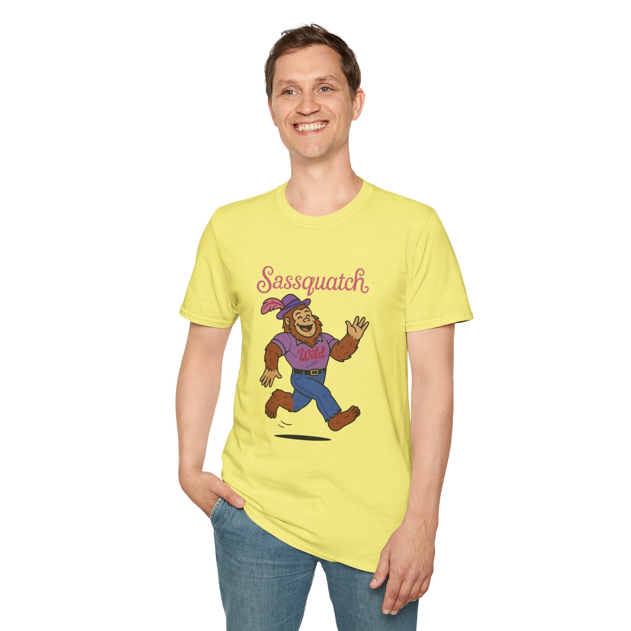 Sassquatch Unisex T-Shirt, Funny Sasquatch Shirt with Sassy Flair, Comedy Parody Tee, Wordplay Design, Bigfoot Graphic Shirt