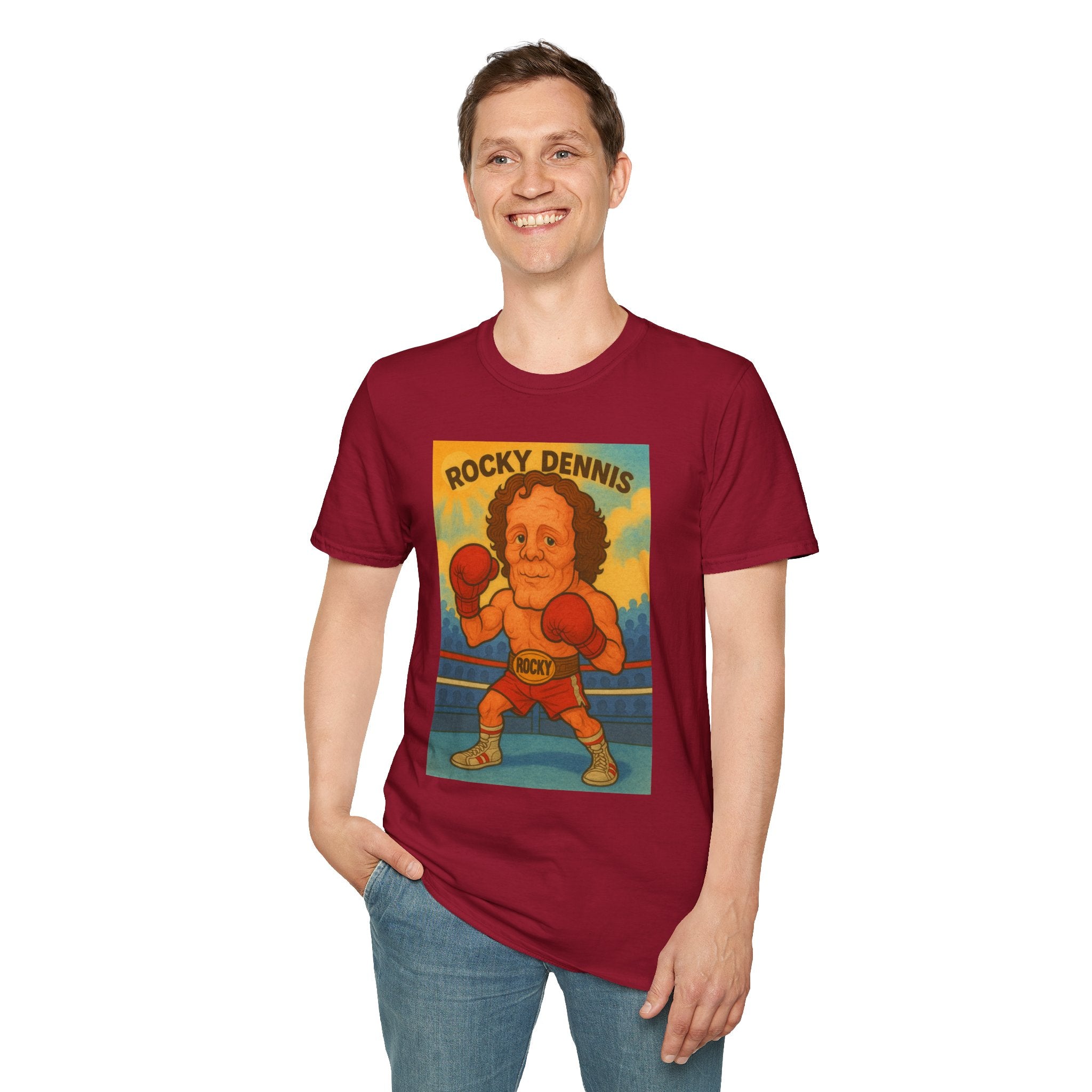 Rocky Dennis The Mask Rocky Mashup T-Shirt, Funny Movie Crossover Tee, Rocky Balboa Gift Shirt, Unisex Softstyle Top