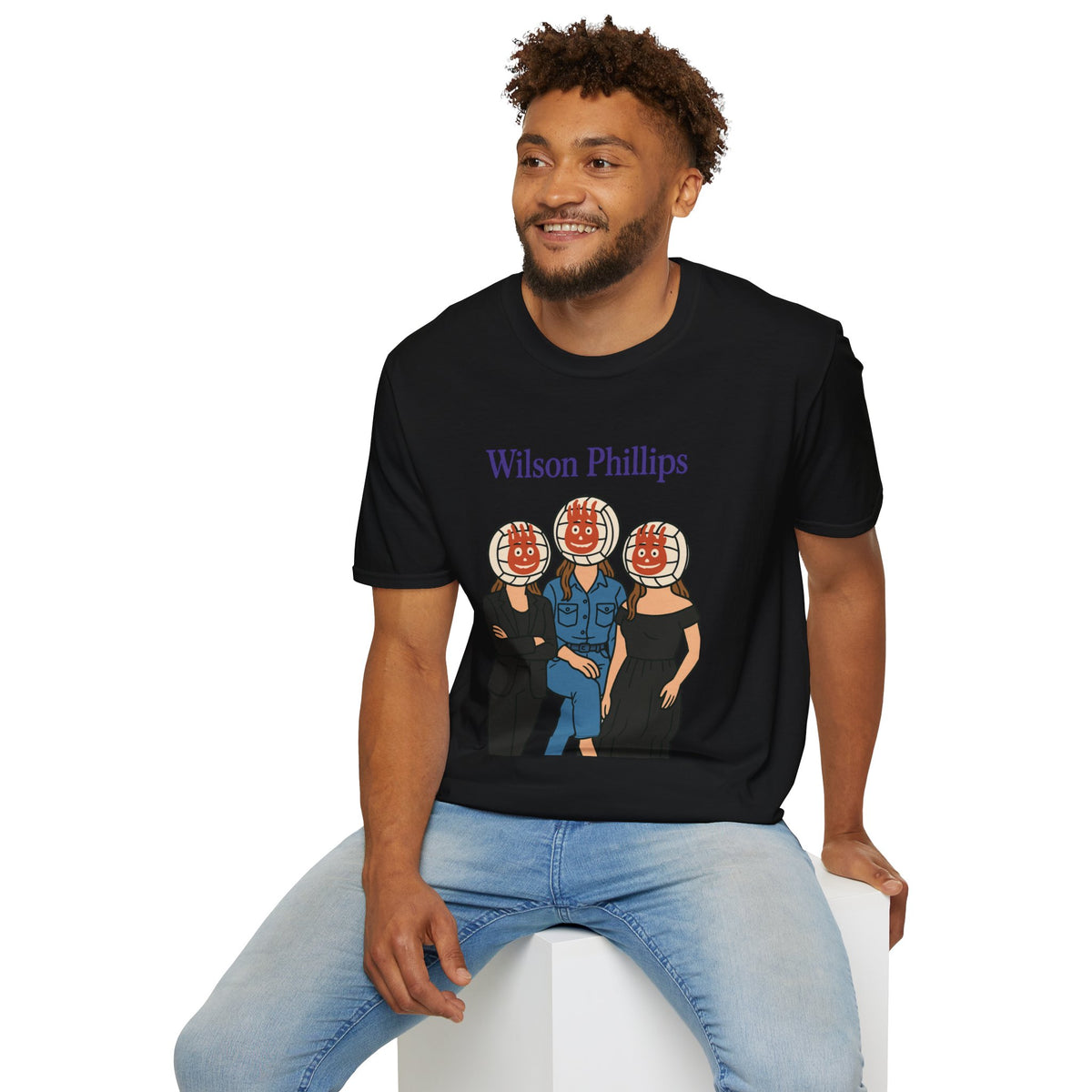 Wilson and Phillips Mashup Softstyle T-Shirt, Funny Wordplay Tribute Singers, Volleyball Theme Gift Tee