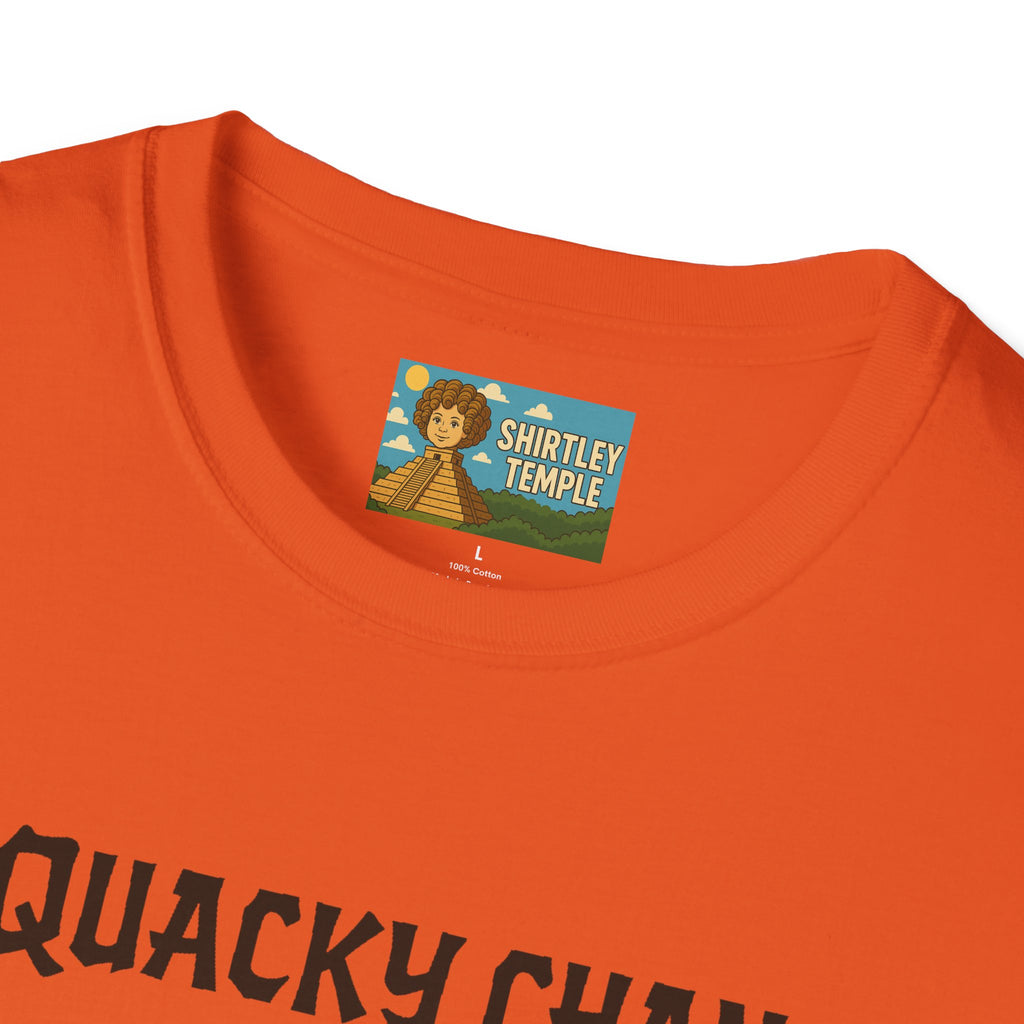 Quacky Chan Funny T-Shirt, Jackie Chan Duck Mashup Tee, Martial Arts Quack Movie Star Shirt, Comedy Parody Apparel, Unisex Softstyle Top