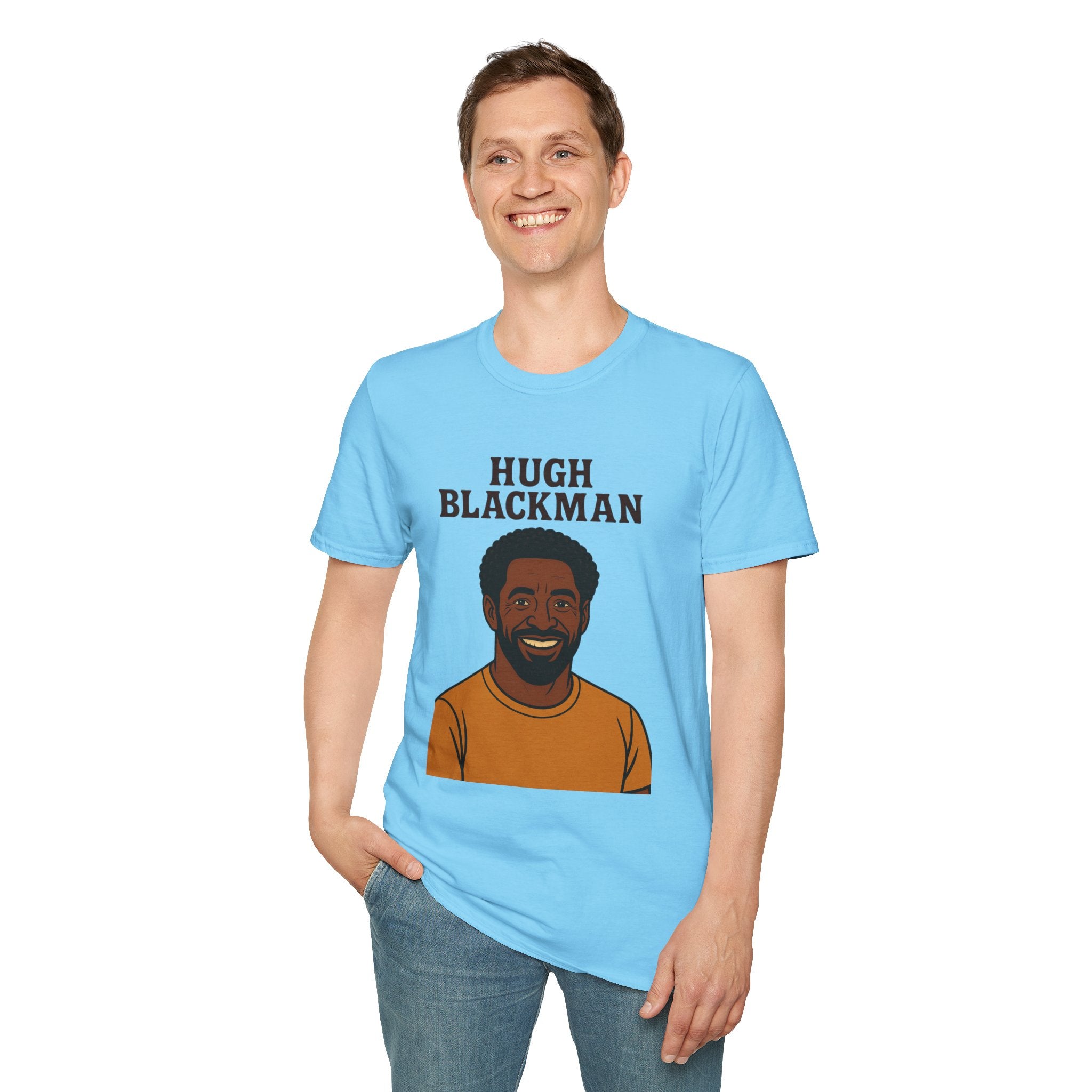 Hugh Blackman Parody T-Shirt, Funny Hugh Jackman Darker Person Tee, Comedy Tribute Apparel, Softstyle Unisex Shirt, Gift for Fans