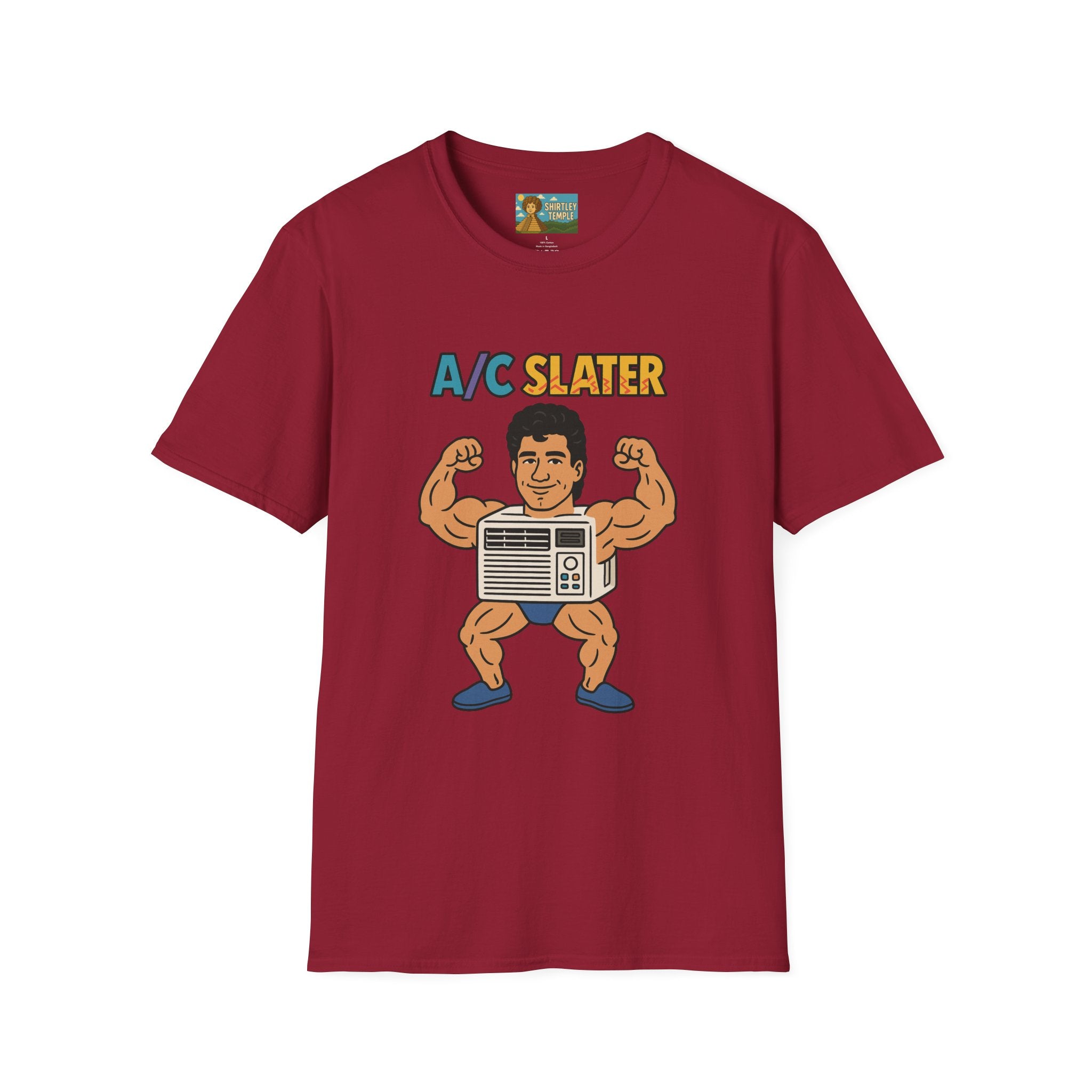 A/C Slater Word Play Unisex Softstyle T-Shirt, Saved by the Bell Tee, Funny Air Conditioner Shirt, Retro 90s Clothing, Vintage TV Fan Gift