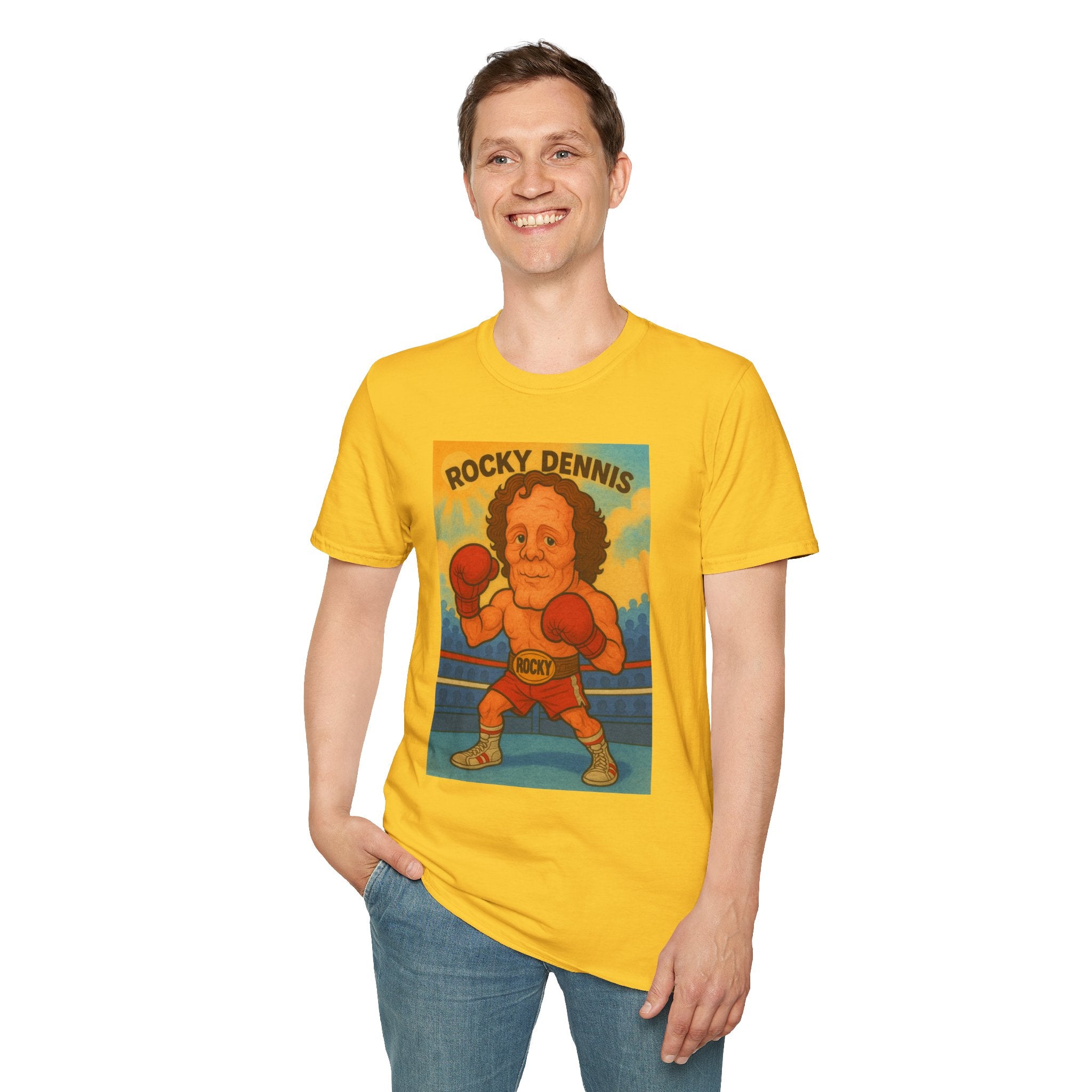 Rocky Dennis The Mask Rocky Mashup T-Shirt, Funny Movie Crossover Tee, Rocky Balboa Gift Shirt, Unisex Softstyle Top