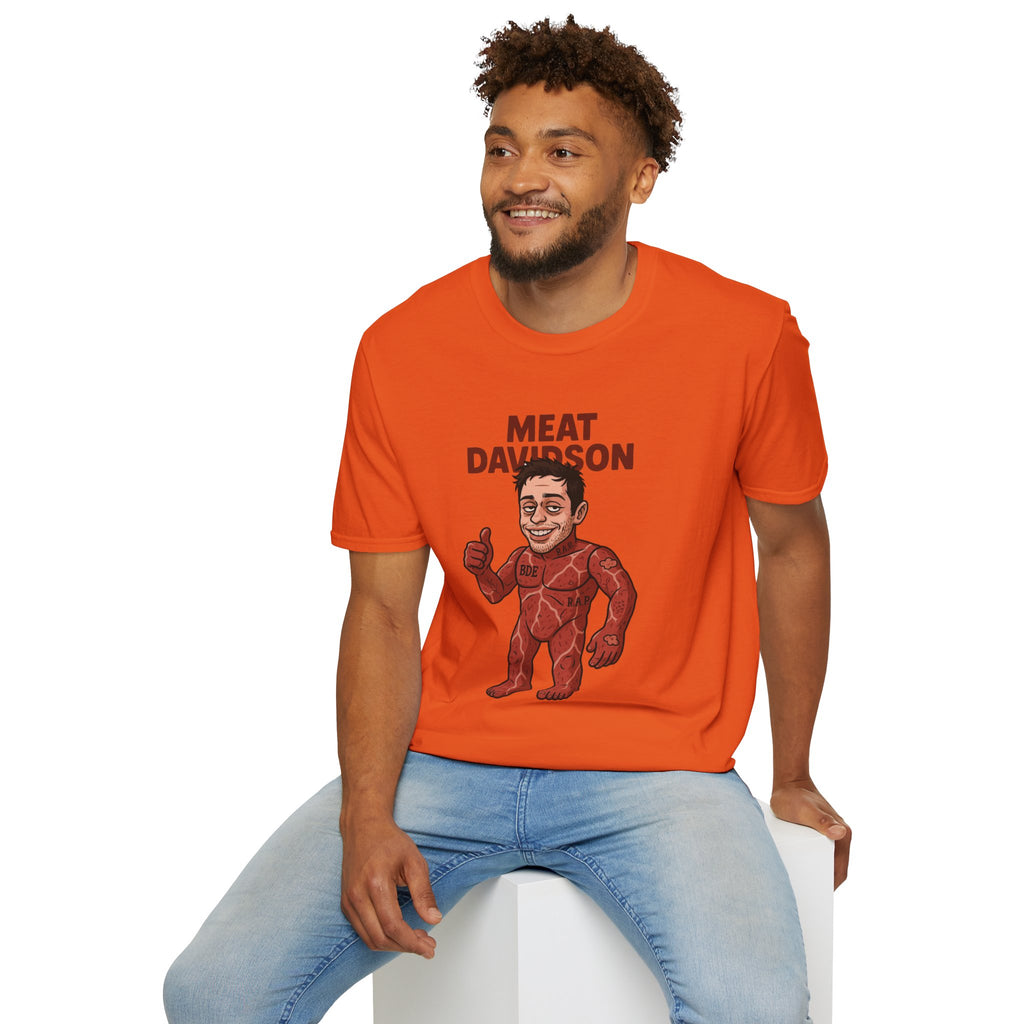 Meat Davidson Funny T-Shirt, Pete Davidson Parody Shirt, Comedian Mashup Tee, Unisex Humor Top, Comedy Fan Gift