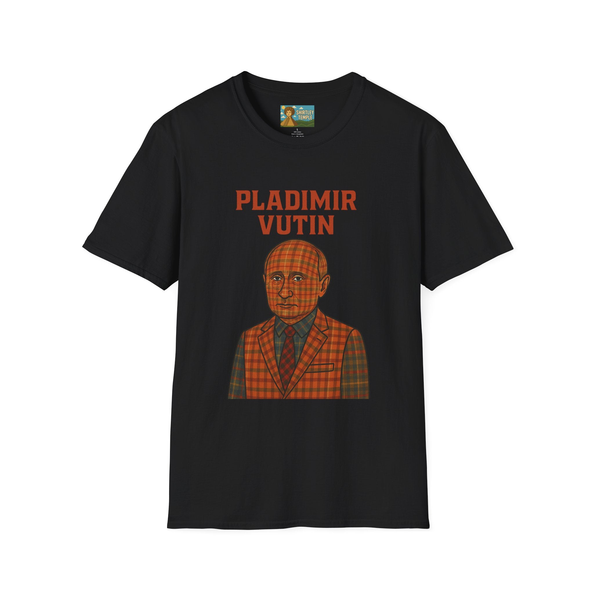 Pladimir Vutin T-Shirt, Funny Putin Parody Shirt, Plaid Person Pun Tee, Comedy Putin Plaid Top, Vladimir Putin Plaid Wordplay Apparel