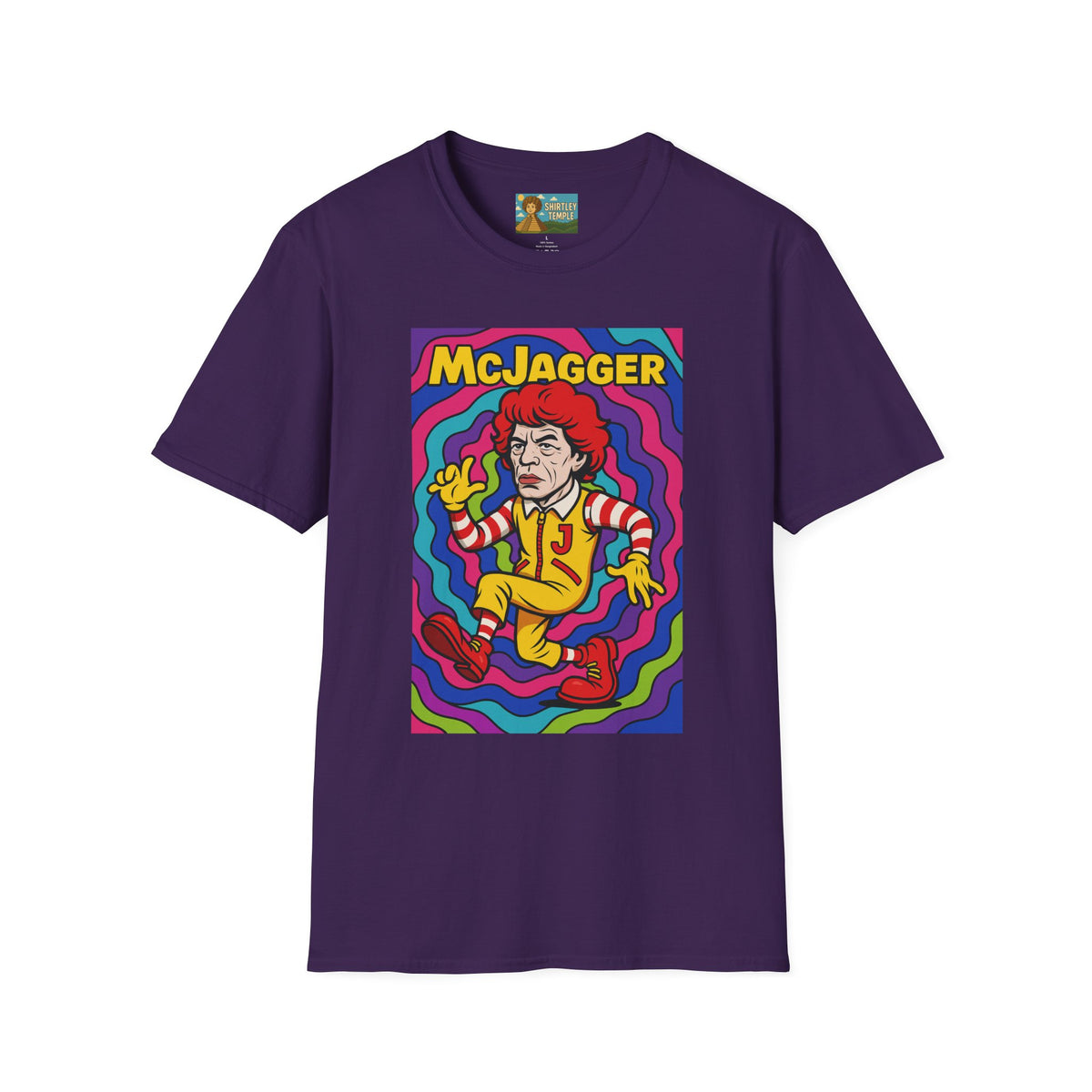 McJagger ver 2 Psychedelic Funny Unisex T-Shirt, Mashup Tribute Tee for Men and Women, Softstyle Shirt for Comedy Fans, Parody Graphic Tee