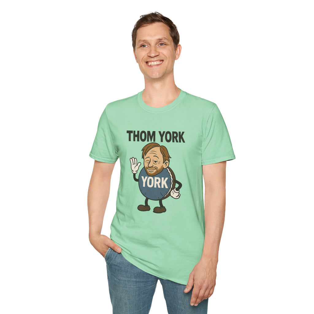 Thom York Peppermint Patty T-Shirt, Radiohead Musician Gift, Alternative Rock Tee, Funny Singer Shirt, Softstyle Unisex Top
