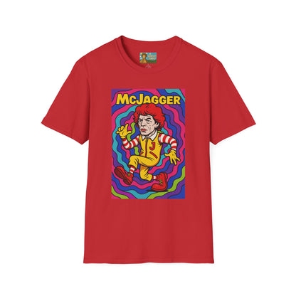 McJagger ver 2 Psychedelic Funny Unisex T-Shirt, Mashup Tribute Tee for Men and Women, Softstyle Shirt for Comedy Fans, Parody Graphic Tee