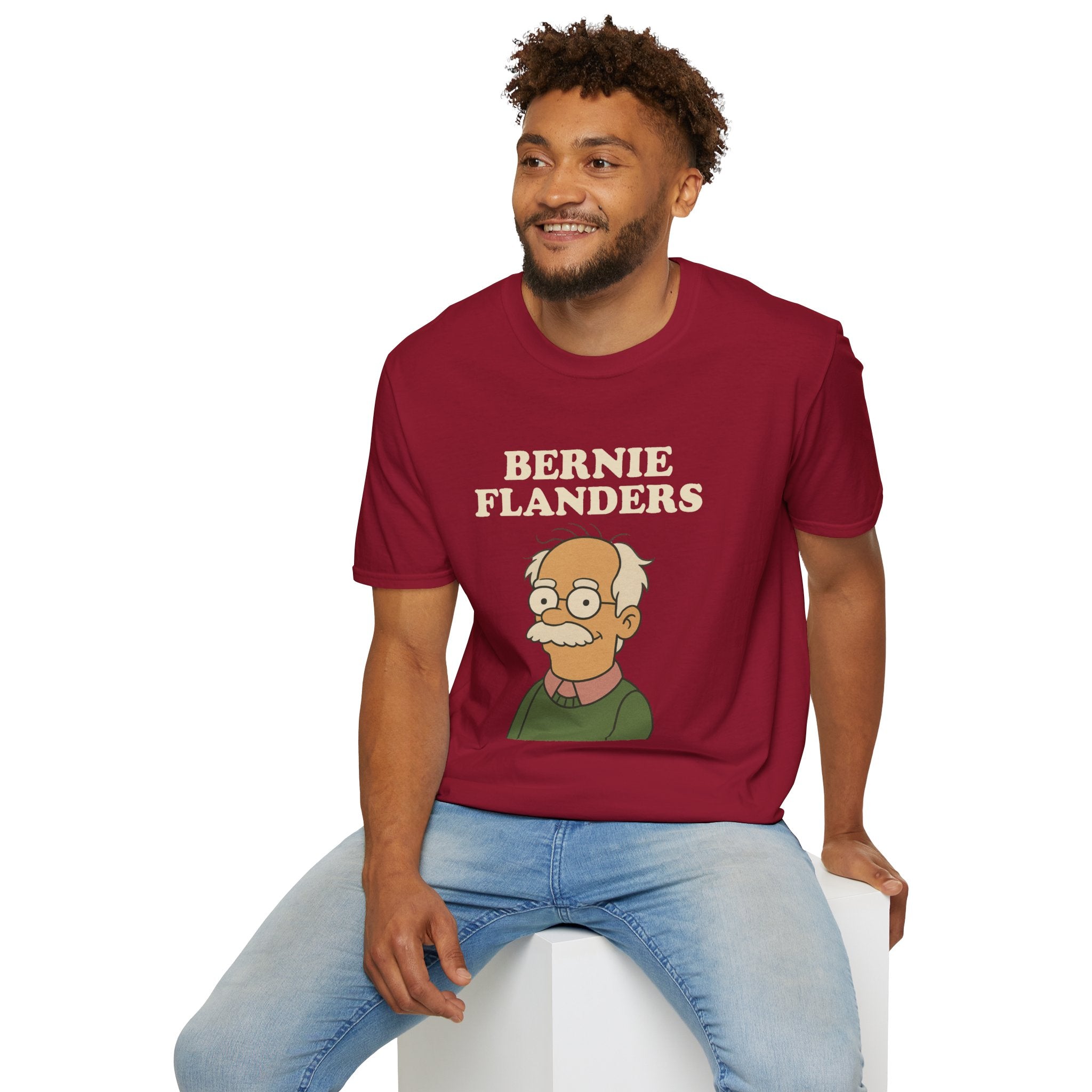 Bernie Flanders funny mashup simpson's style Bernie Sanders and Ned Flanders wordplay nerd gift unisex tee